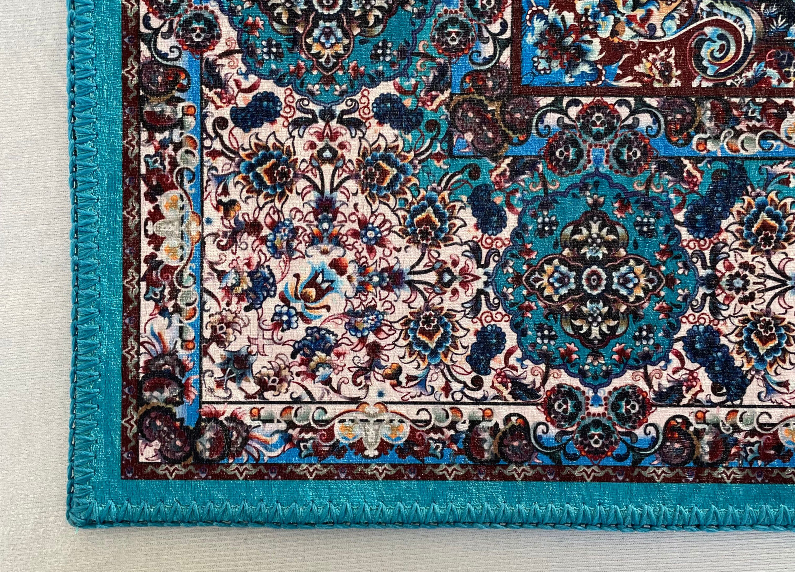 שטיח דגם סוהו טורקיז חום