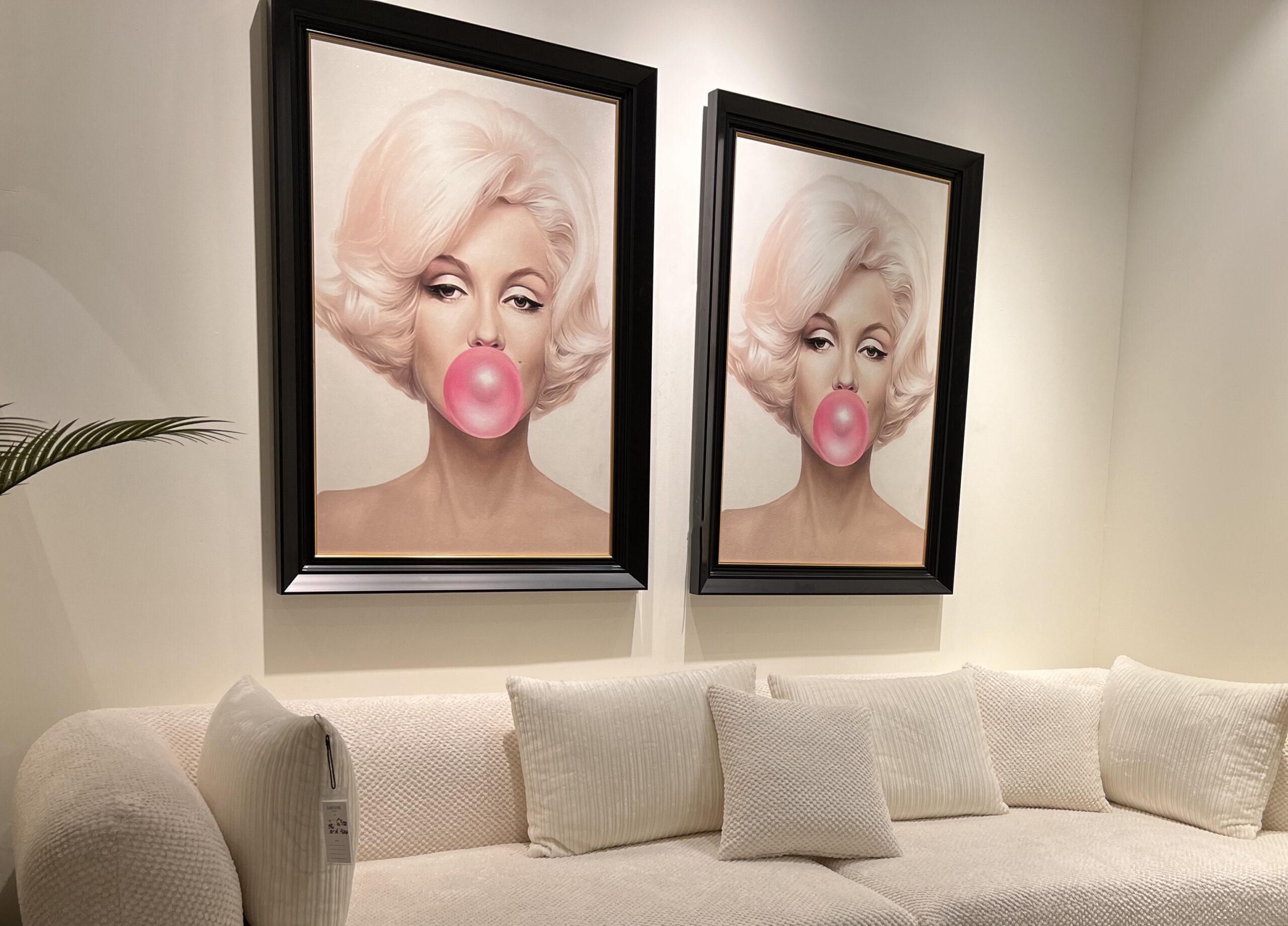 תמונת קנבס שמן דגם מסטיק ורוד