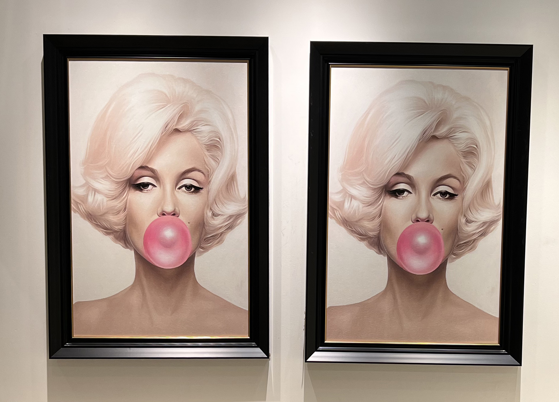 תמונת קנבס שמן דגם מסטיק ורוד