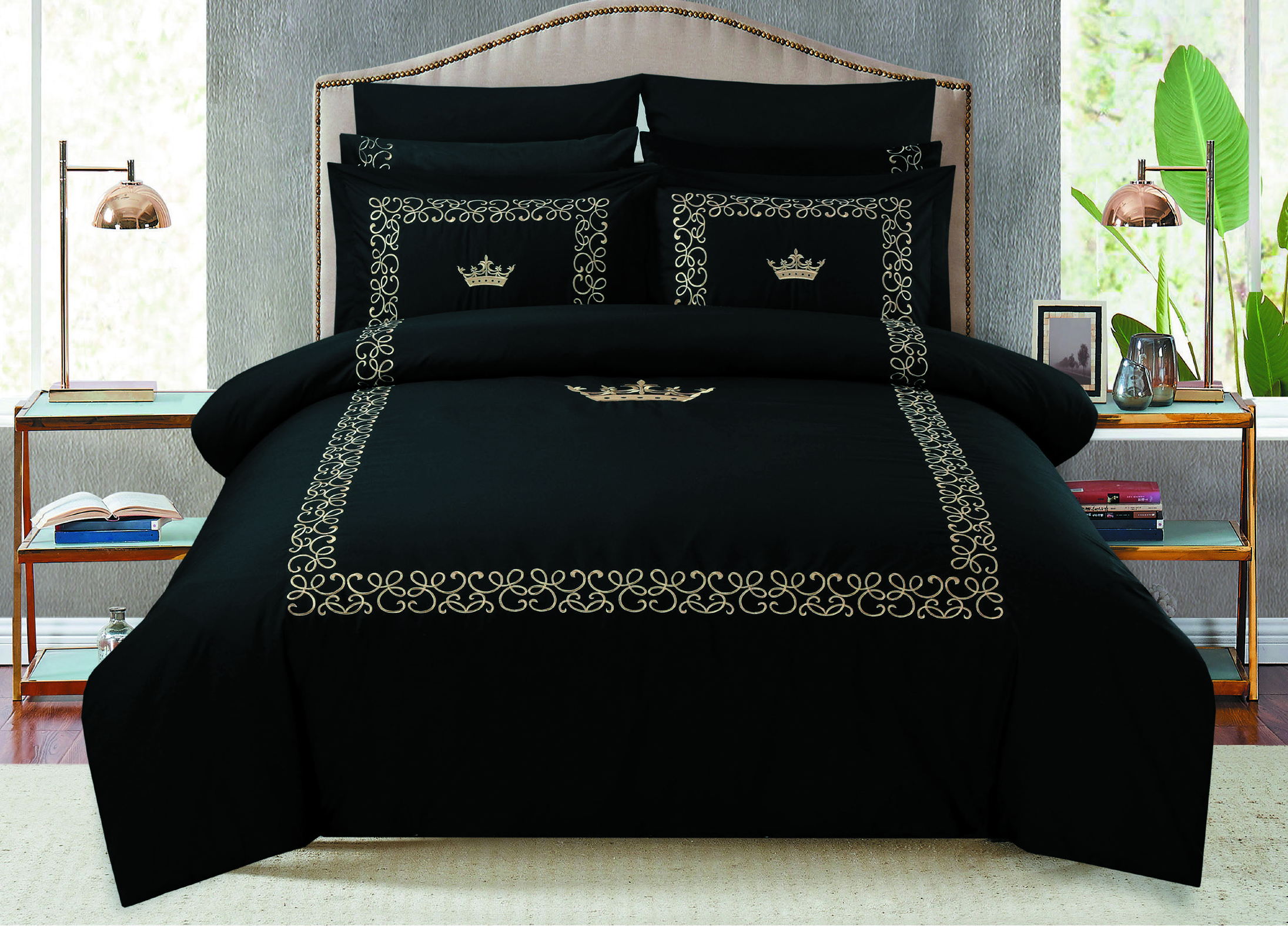 סט מצעים דגם פרקל קינג כותנה 180