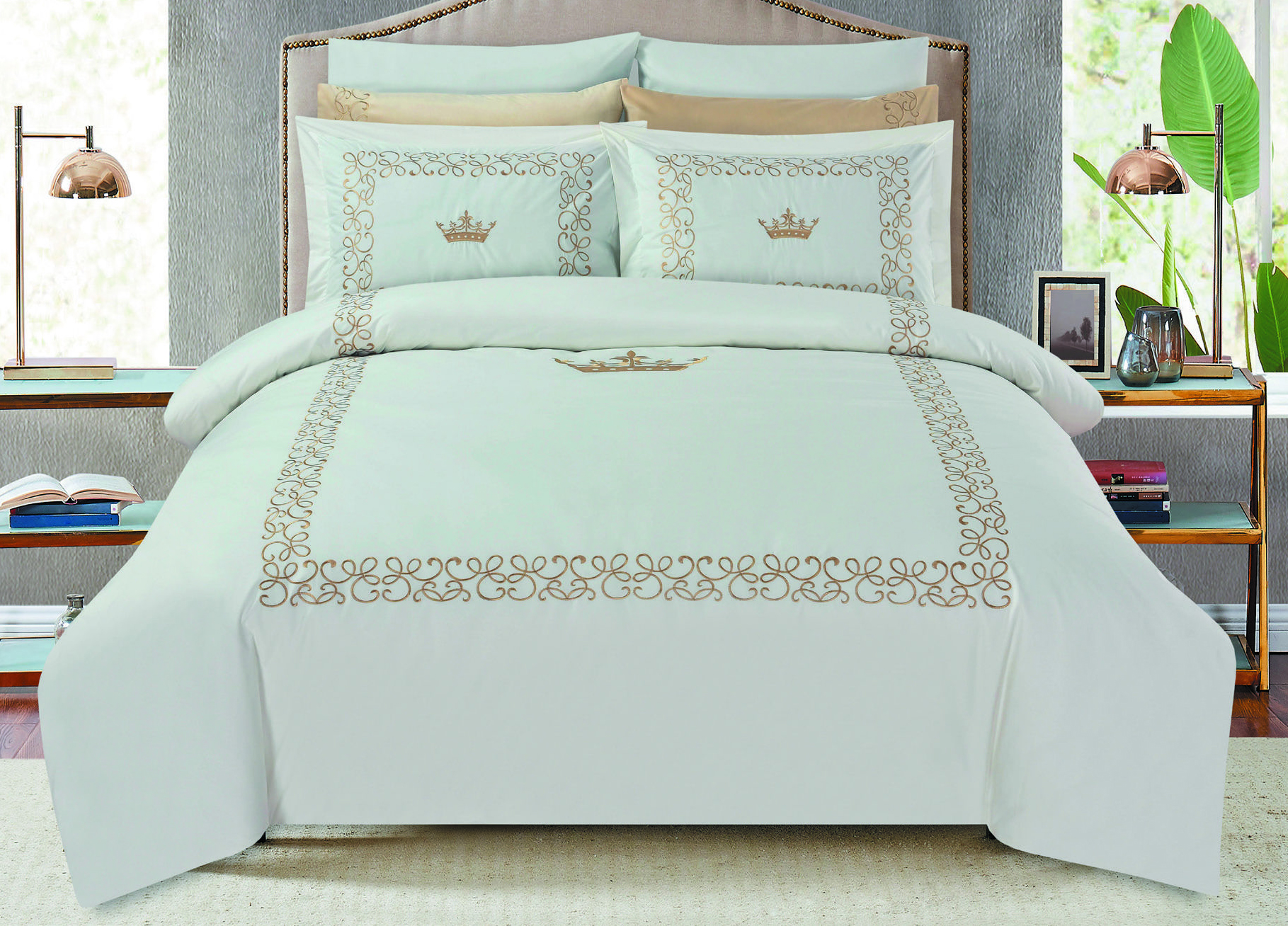 סט מצעים דגם פרקל קינג כותנה 160