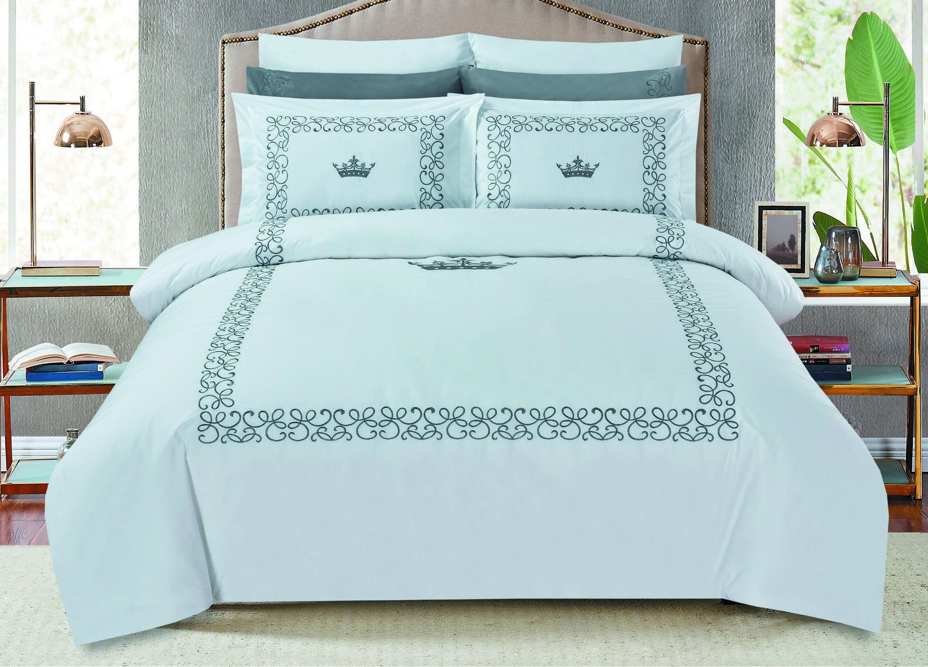 סט מצעים דגם פרקל קינג כותנה 160