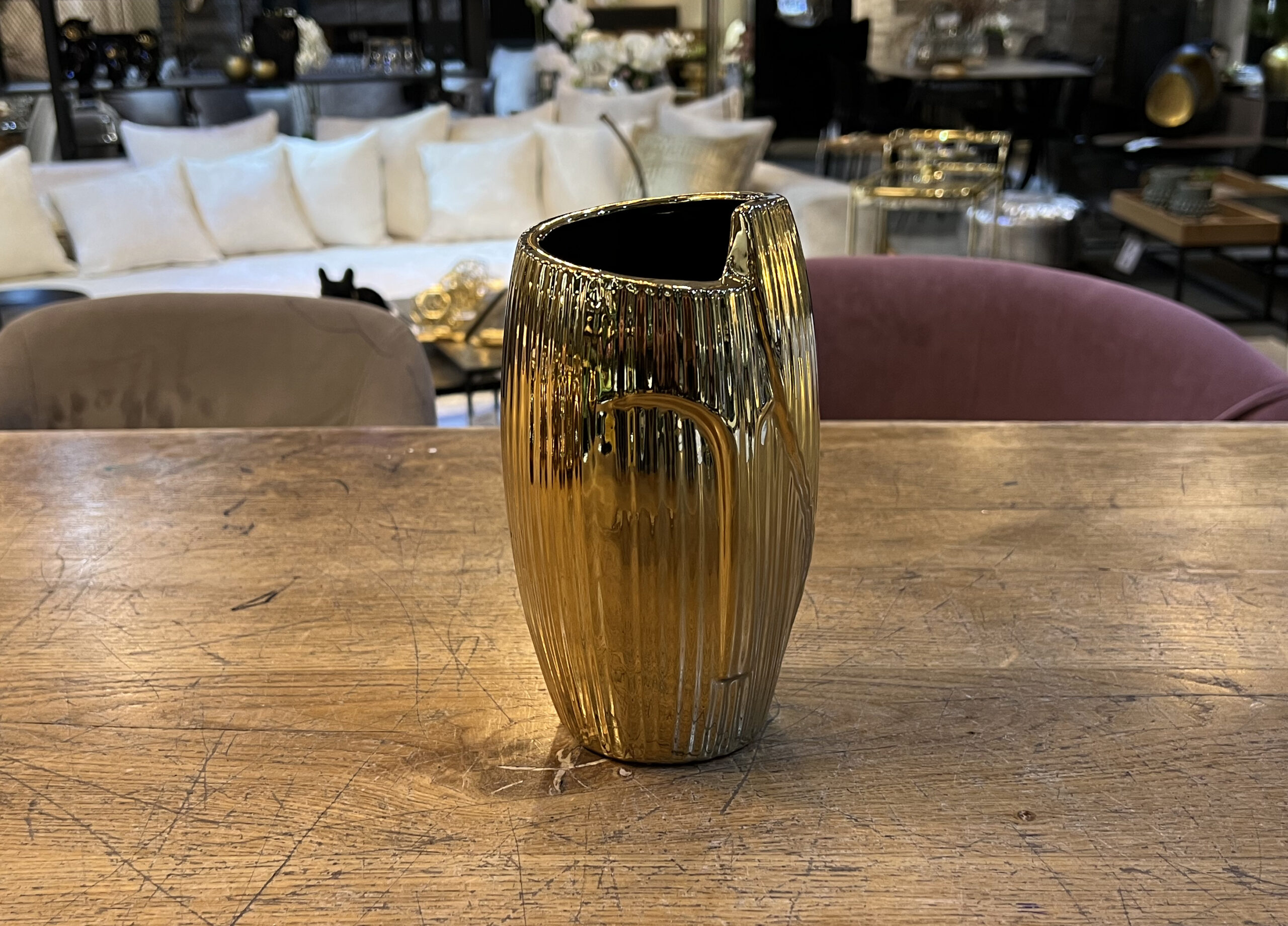 כד זהב פנים פסים בינוני כד זהב פנים פסים בינוני