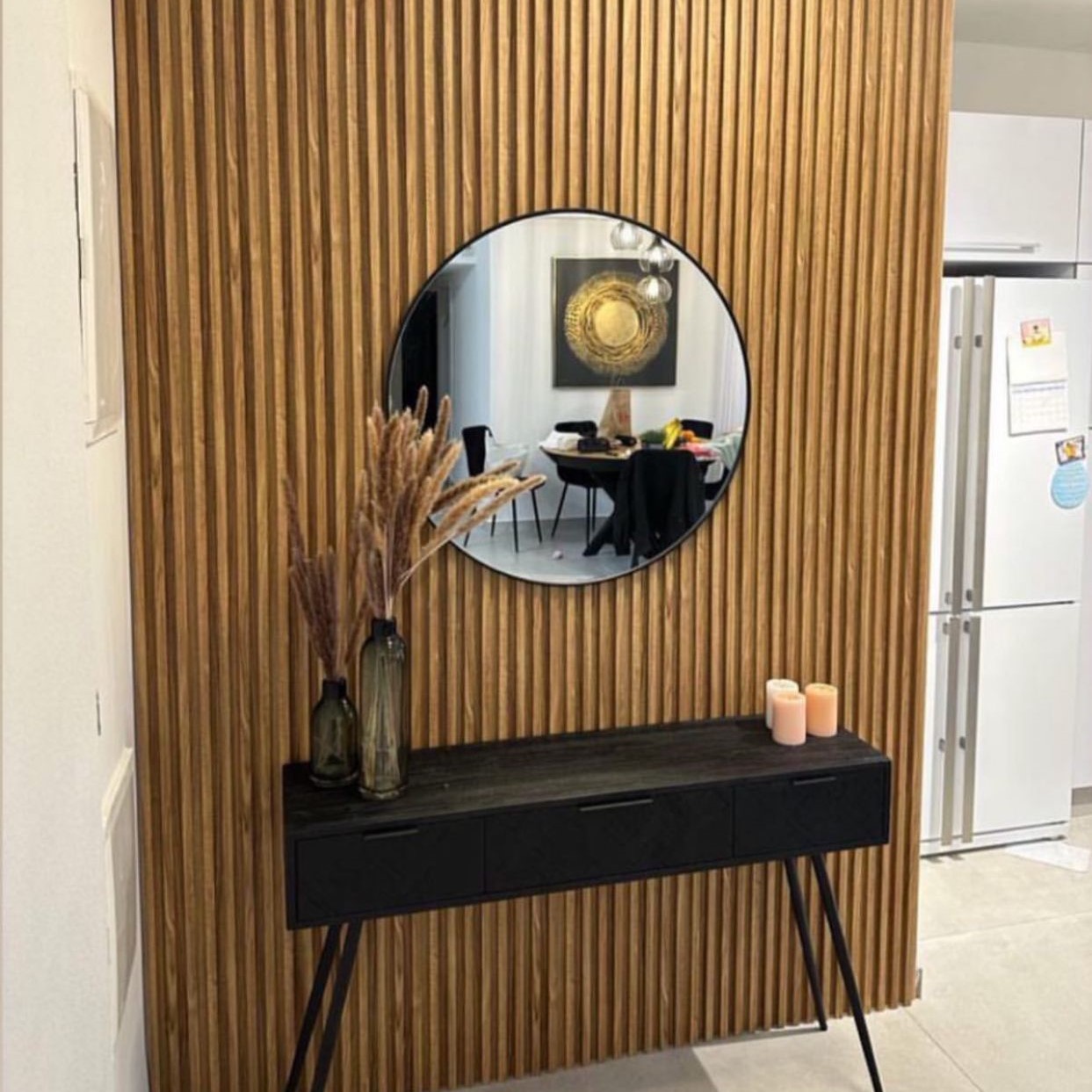 חיפוי קיר פסים פולימרי אלון כהה photo number 7 חיפוי אלון