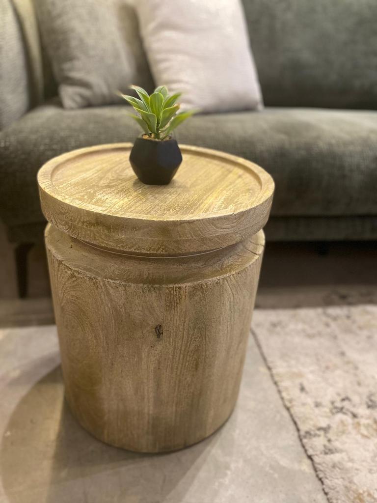 שולחן צד דגם ווד מלא עץ שיטה שולחן צד דגם ווד מלא עץ שיטה