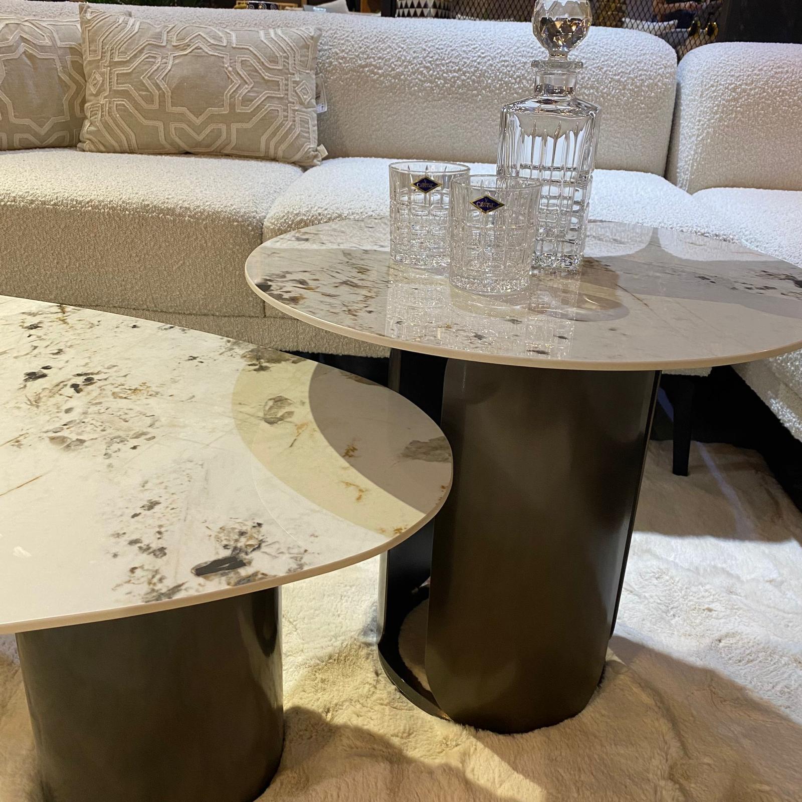 שולחן סלון אובלי מרבל דגם קימי