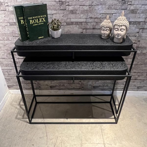 קונסולה שחור בטון פינות מעוגלות דגם רוני גדול