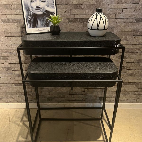 קונסולה שחור בטון פינות מעוגלות דגם רוני קטן