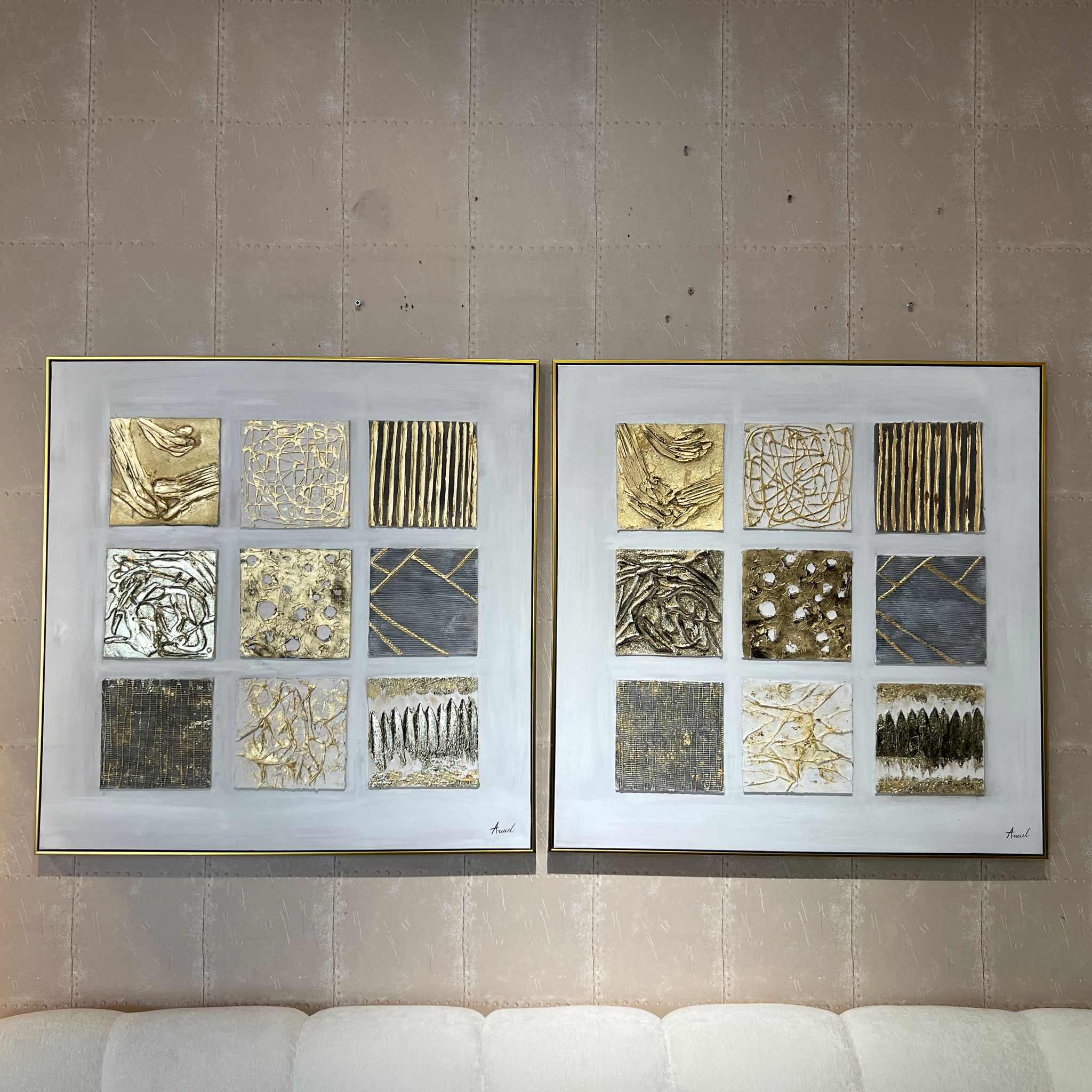 תמונת שמן המחולקת לריבועים עם מסגרת תמונת שמן המחולקת לריבועים עם מסגרת