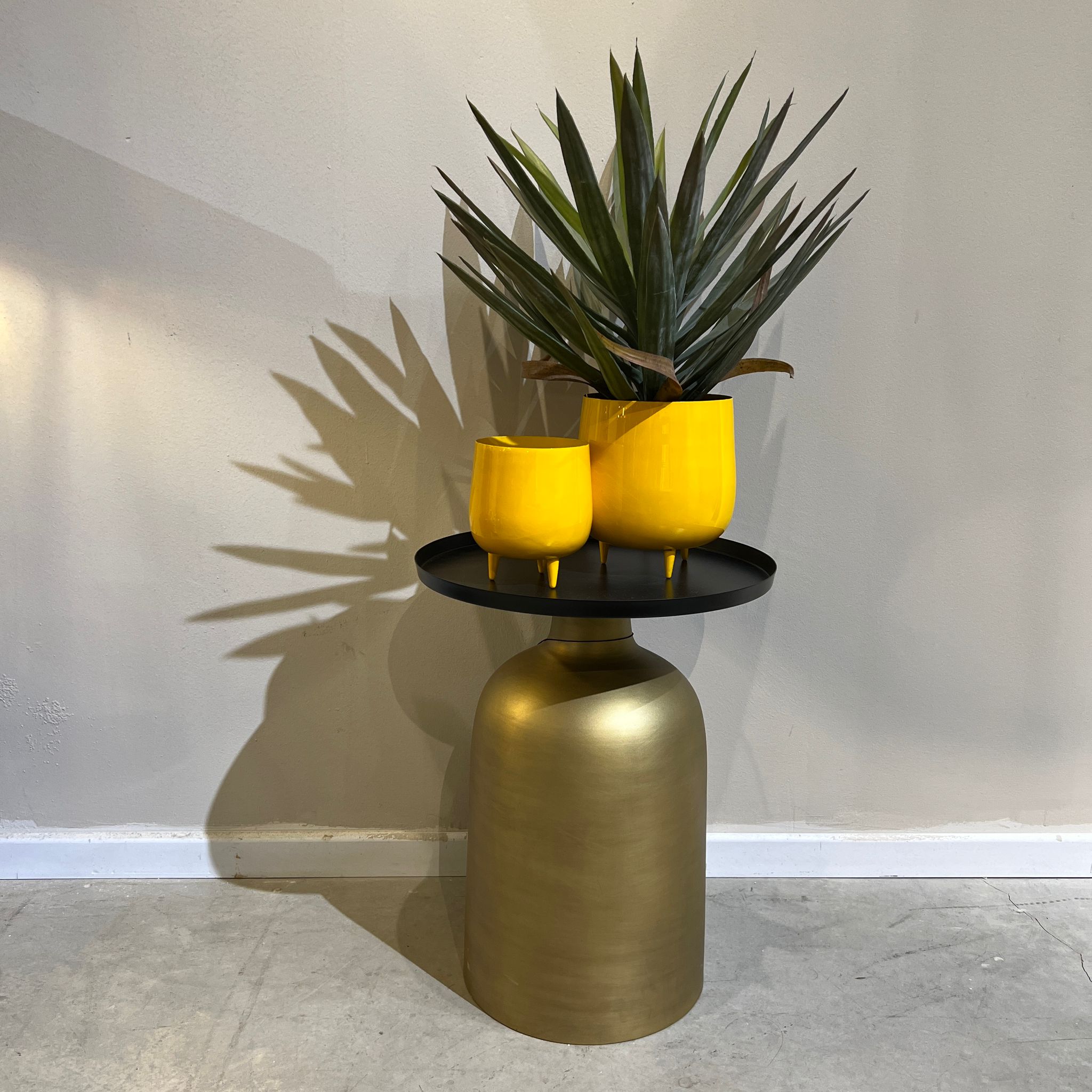 שולחן סלון דגם ראבי מגש שחור בסיס זהב שולחן סלון דגם ראבי מגש שחור בסיס זהב