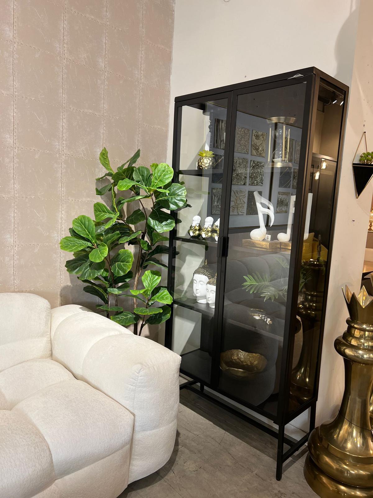 ויטרינה ברזל שחור וזכוכית דגם סוניל