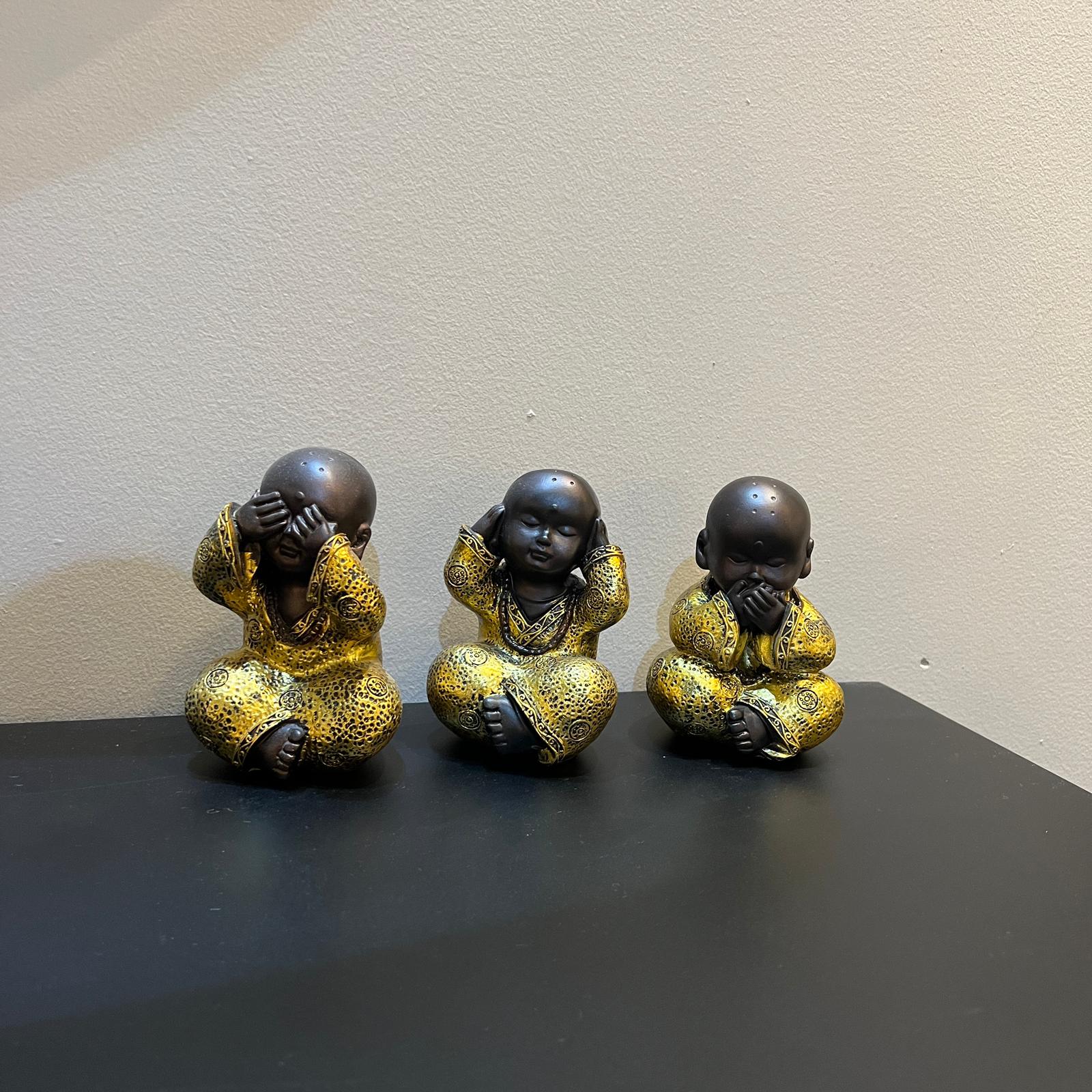 פסל בודהה שחור שמלה זהב יושב קטן פסל בודהה שחור שמלה זהב יושב קטן