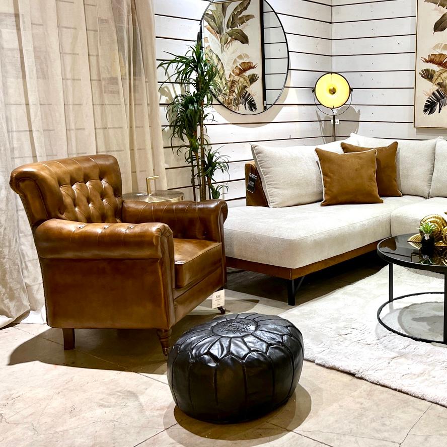 כורסא דגם אשוק עור קפיטונז חום photo number 6 כורסא דגם אשוק עוד קפיטונז חום