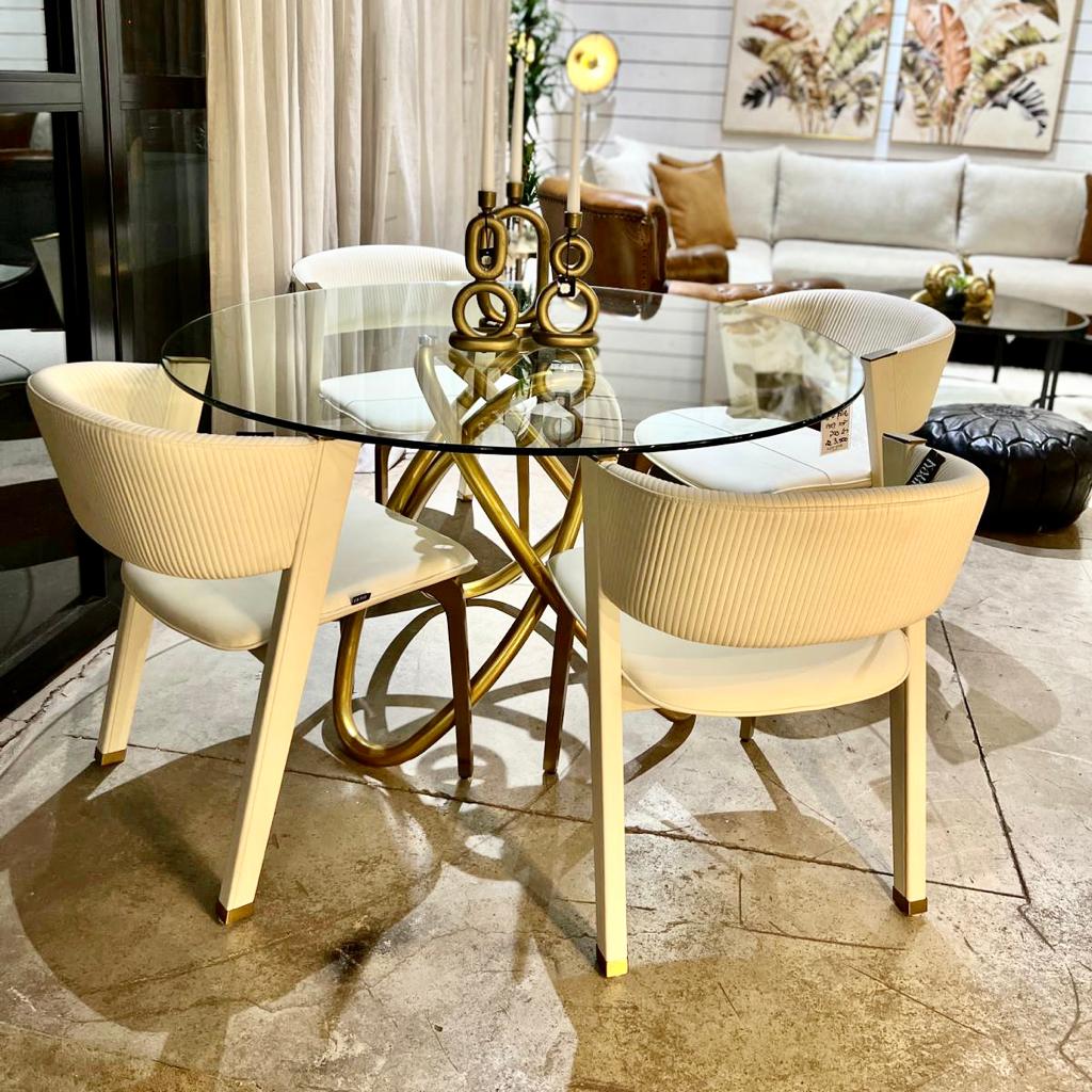 כיסא פינת אוכל יוקרתי שמנת רגלי זהב דגם פאלאס קימי photo number 5 כיסא דגם פאלאס קימי שמנת רגלי זהב