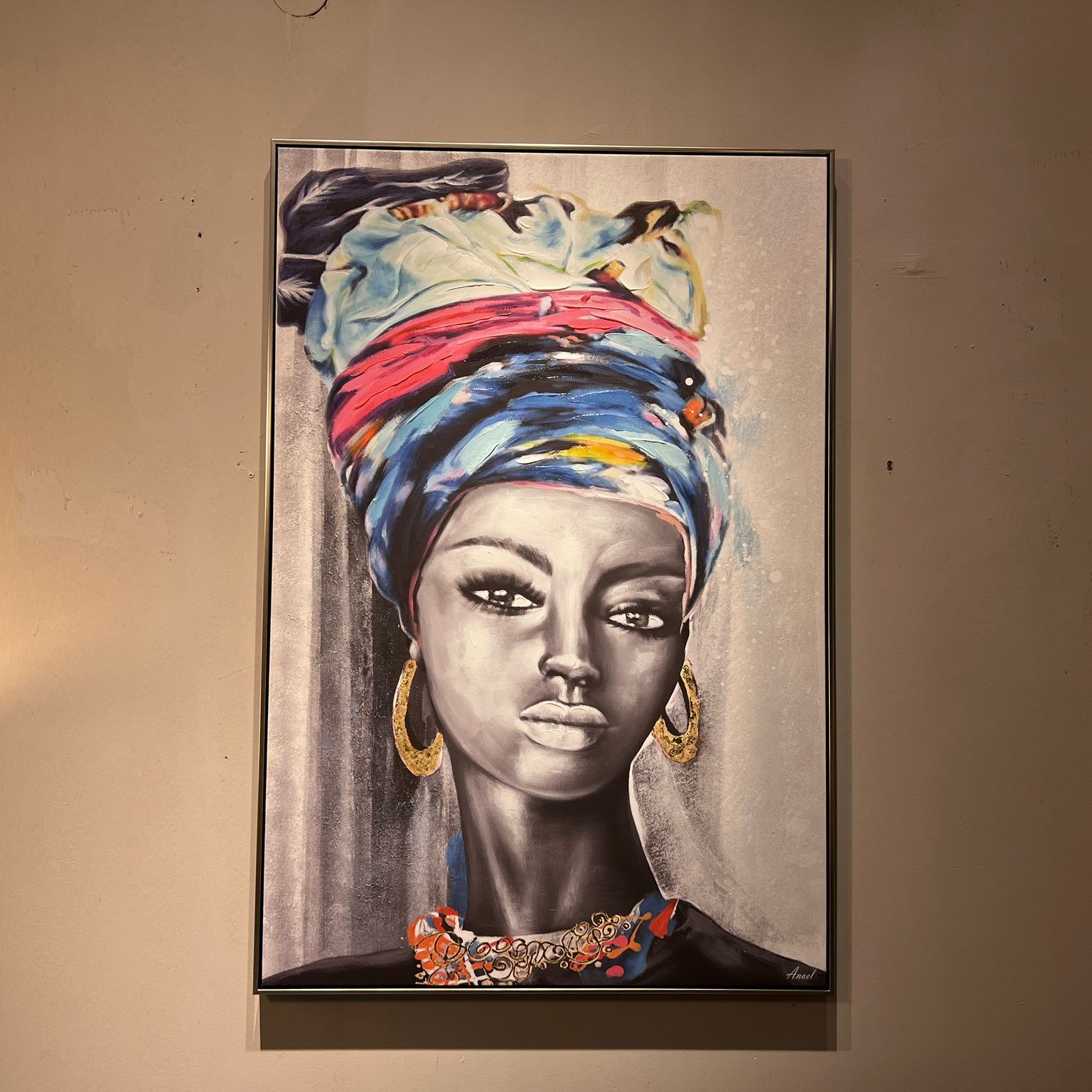 תמונה שמן אנאל בשילוב הדפסה עם מסגרת 80/120  תמונה שמן אנאל בשילוב הדפסה עם מסגרת 80/120