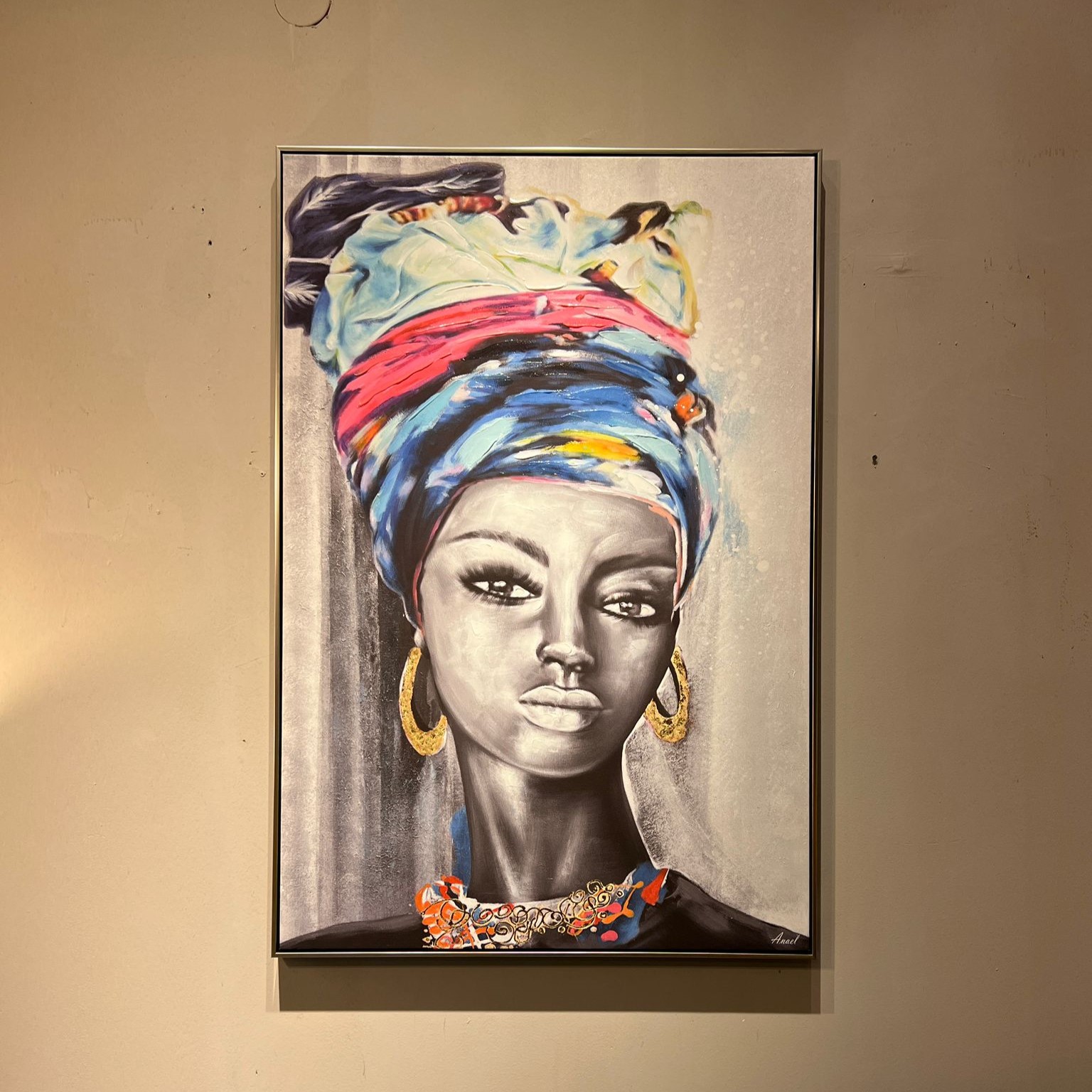 תמונה שמן אנאל בשילוב הדפסה עם מסגרת 80/120  תמונה שמן אנאל בשילוב הדפסה עם מסגרת 80/120