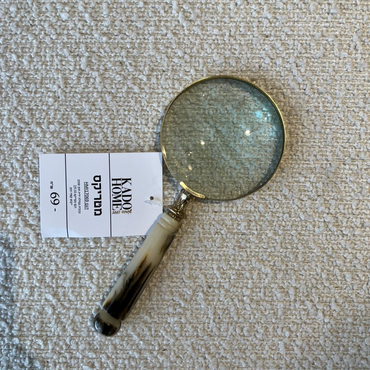 זכוכית מגדלת ידית חום שנהב זכוכית מגדלת ידית חום שנהב