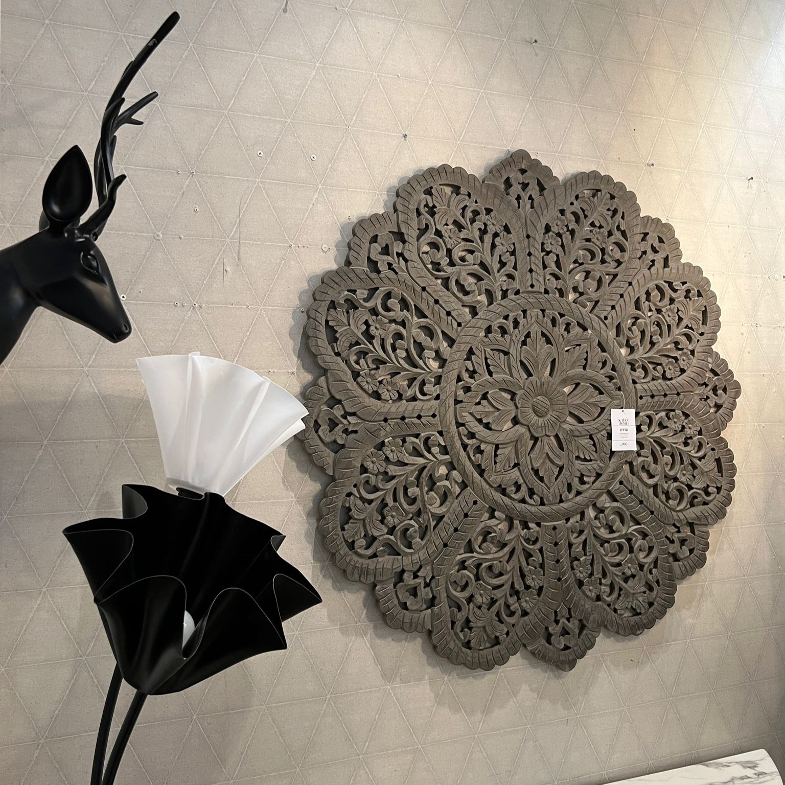 משרביה קיר עץ עגולה וינטג' אפור משרביה קיר עץ עגולה וינטג' אפור