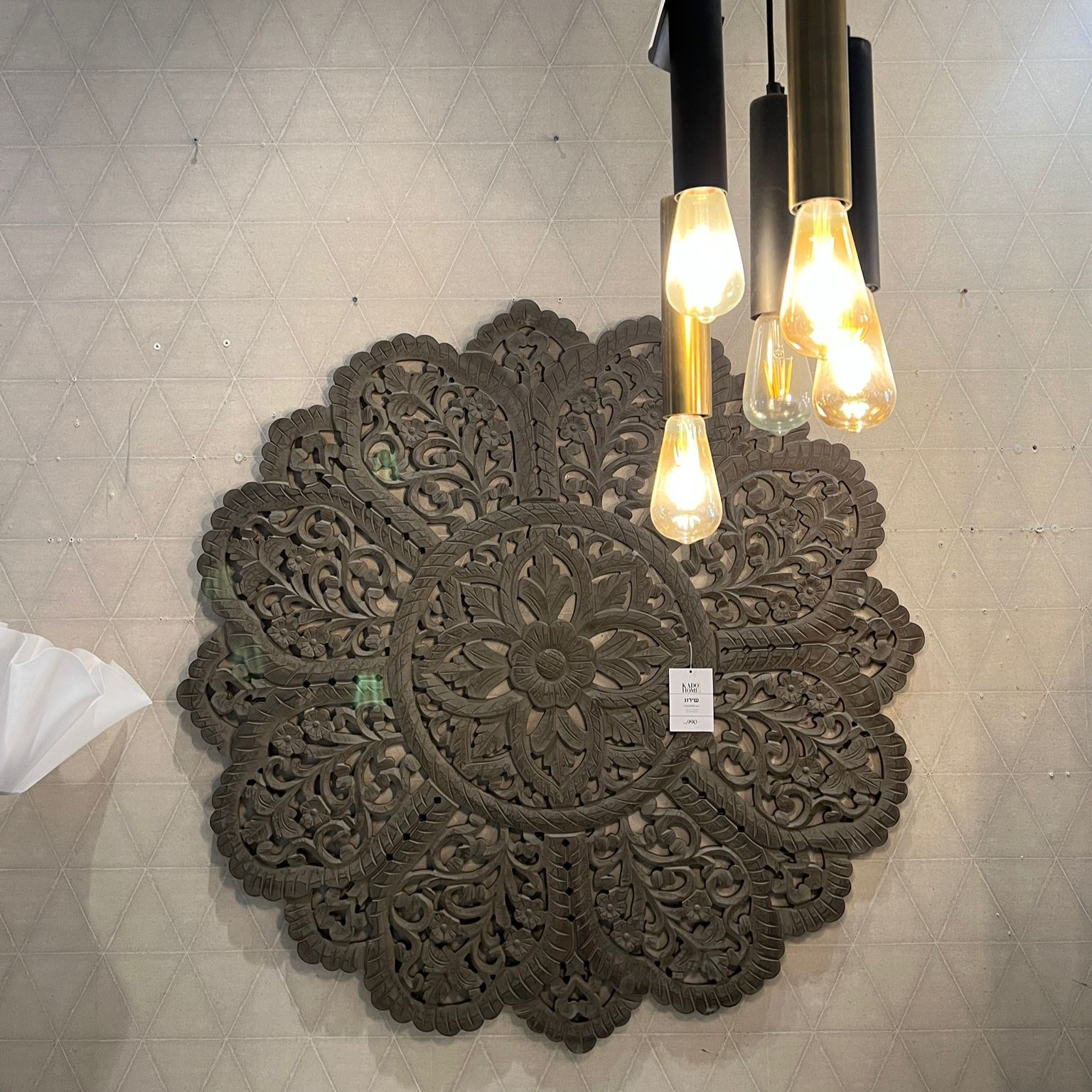 משרביה קיר עץ עגולה וינטג' אפור משרביה קיר עץ עגולה וינטג' אפור