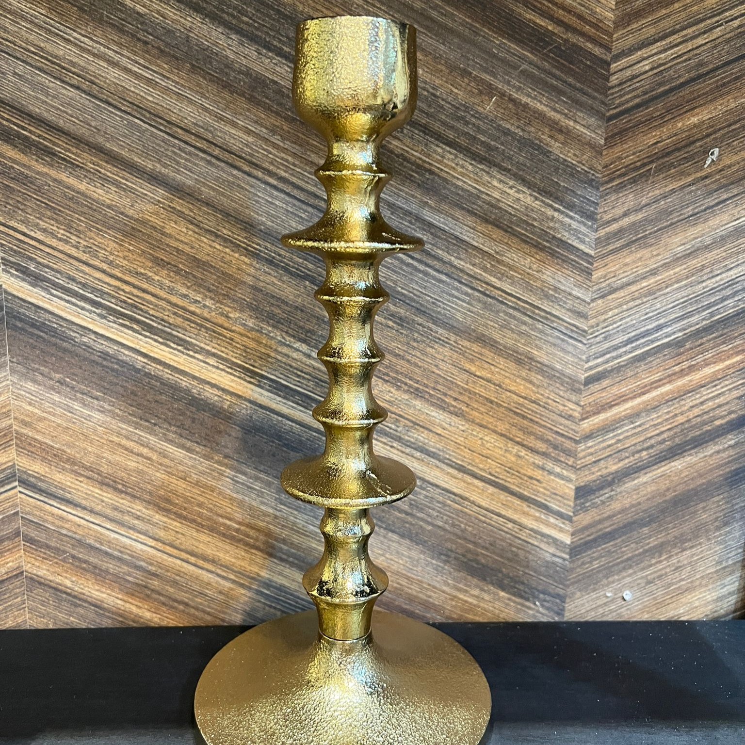 פמוט ברזל פיה צרה זהב נמוך