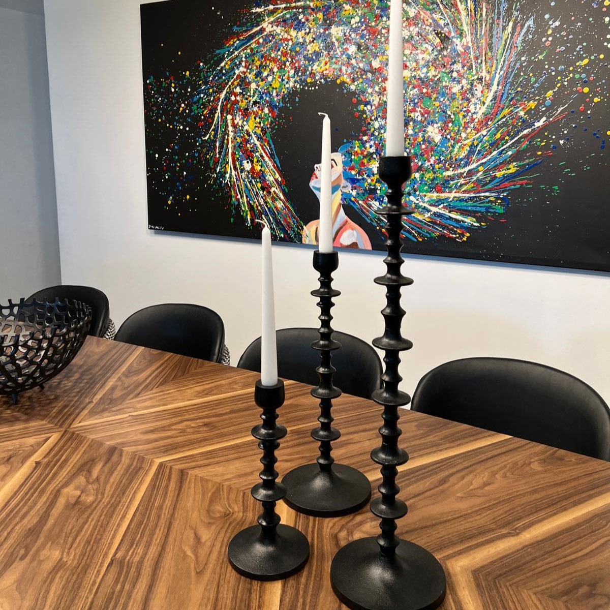 פמוט ברזל פיה צרה שחור פמוט ברזל פיה צרה שחור