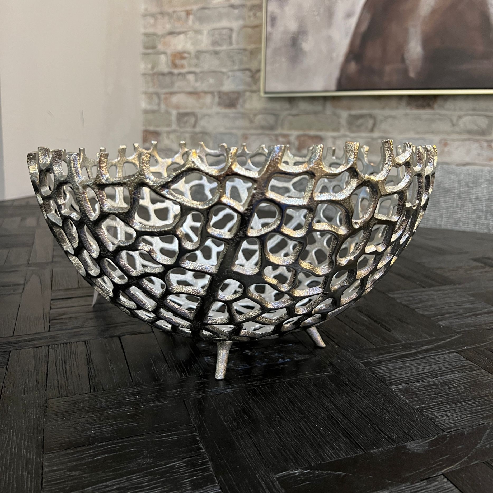 קערה ברזל תחרה עמוקה כסף קערה ברזל תחרה עמוקה כסף