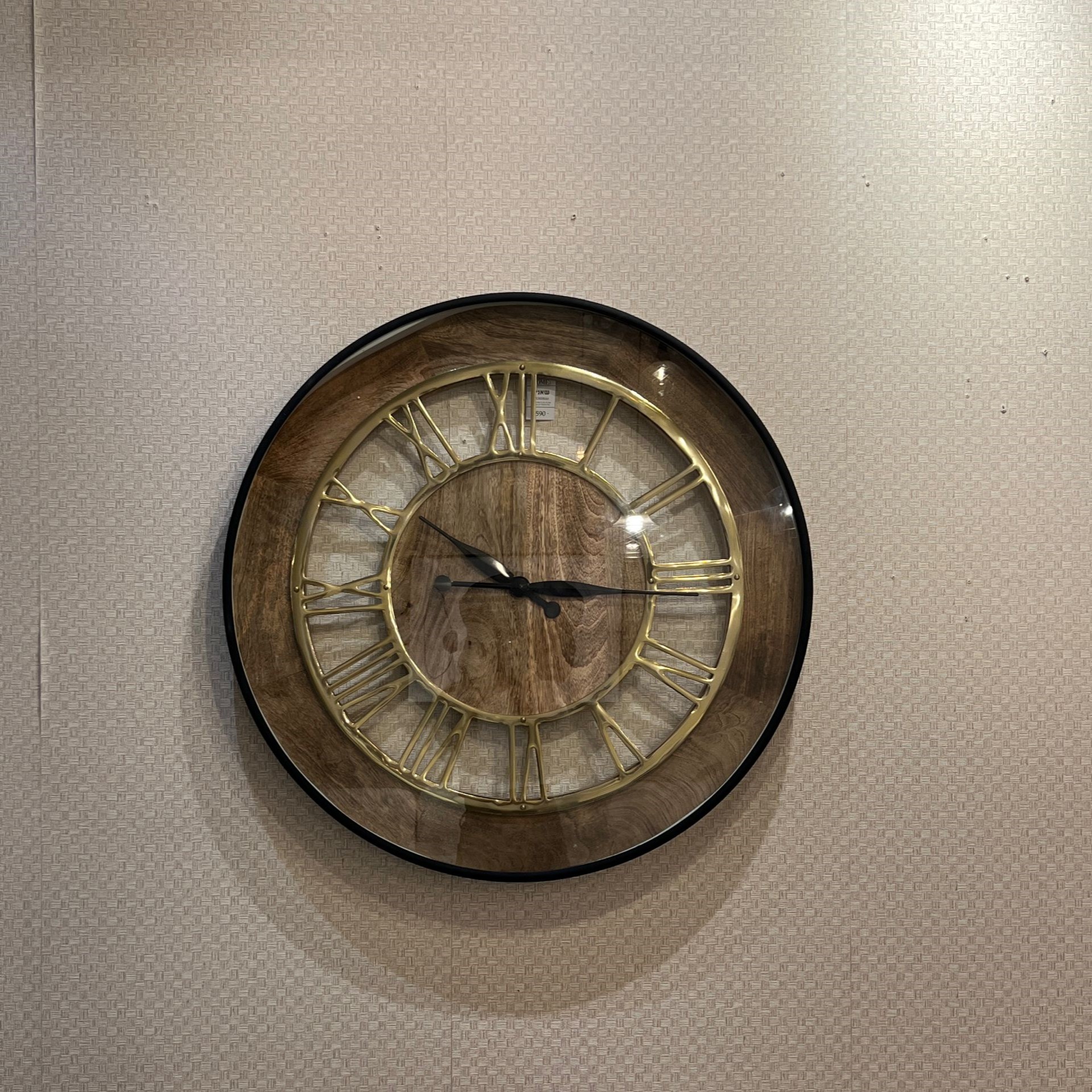 שעון קיר ענק עץ מספים רומיים חלול שעון קיר ענק עץ מספים רומיים חלול