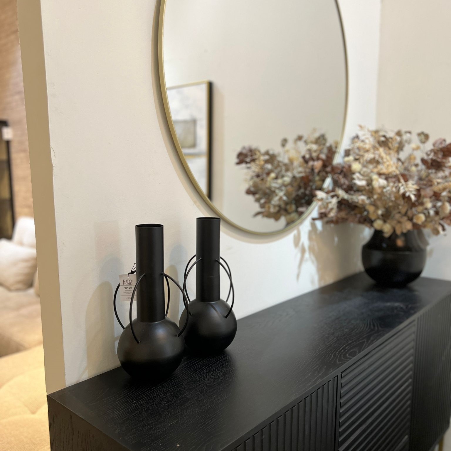 כד מתכת שחור ידיות גבוה כד מתכת שחור ידיות גבוה