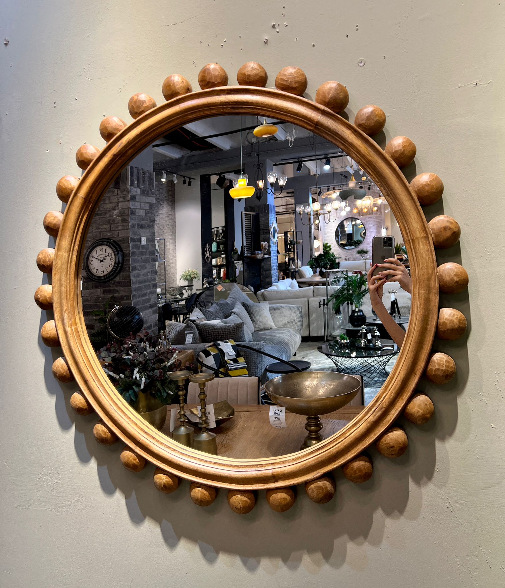 מראה עגולה עץ טבעי דגם שירוג מראה עגולה עץ טבעי דגם שירוג