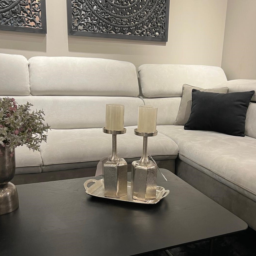 פמוט ברזל כסף פיה רחבה גבוה פמוט ברזל כסף פיה רחבה גבוה