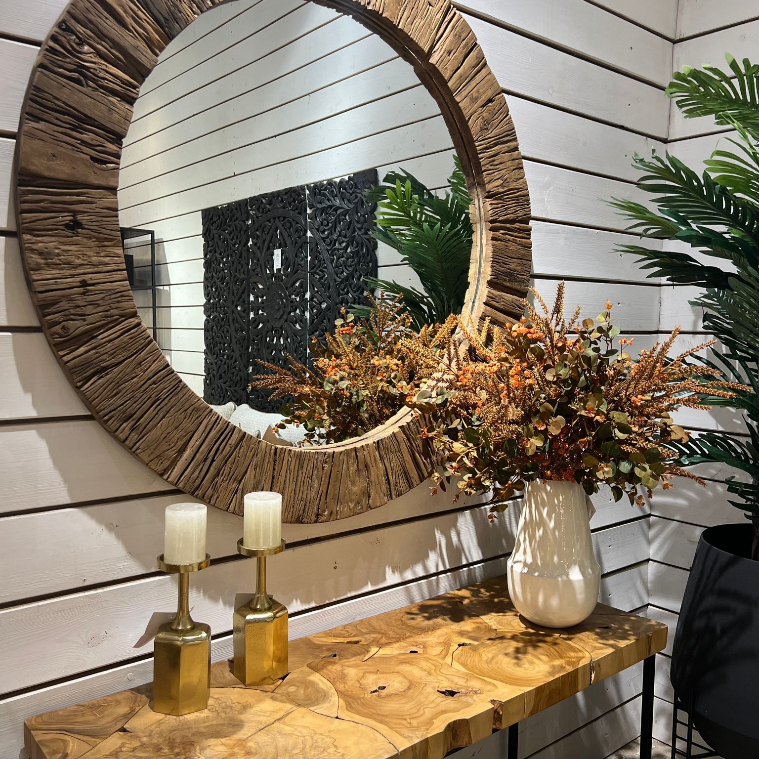 פמוט ברזל זהב פיה רחבה גבוה