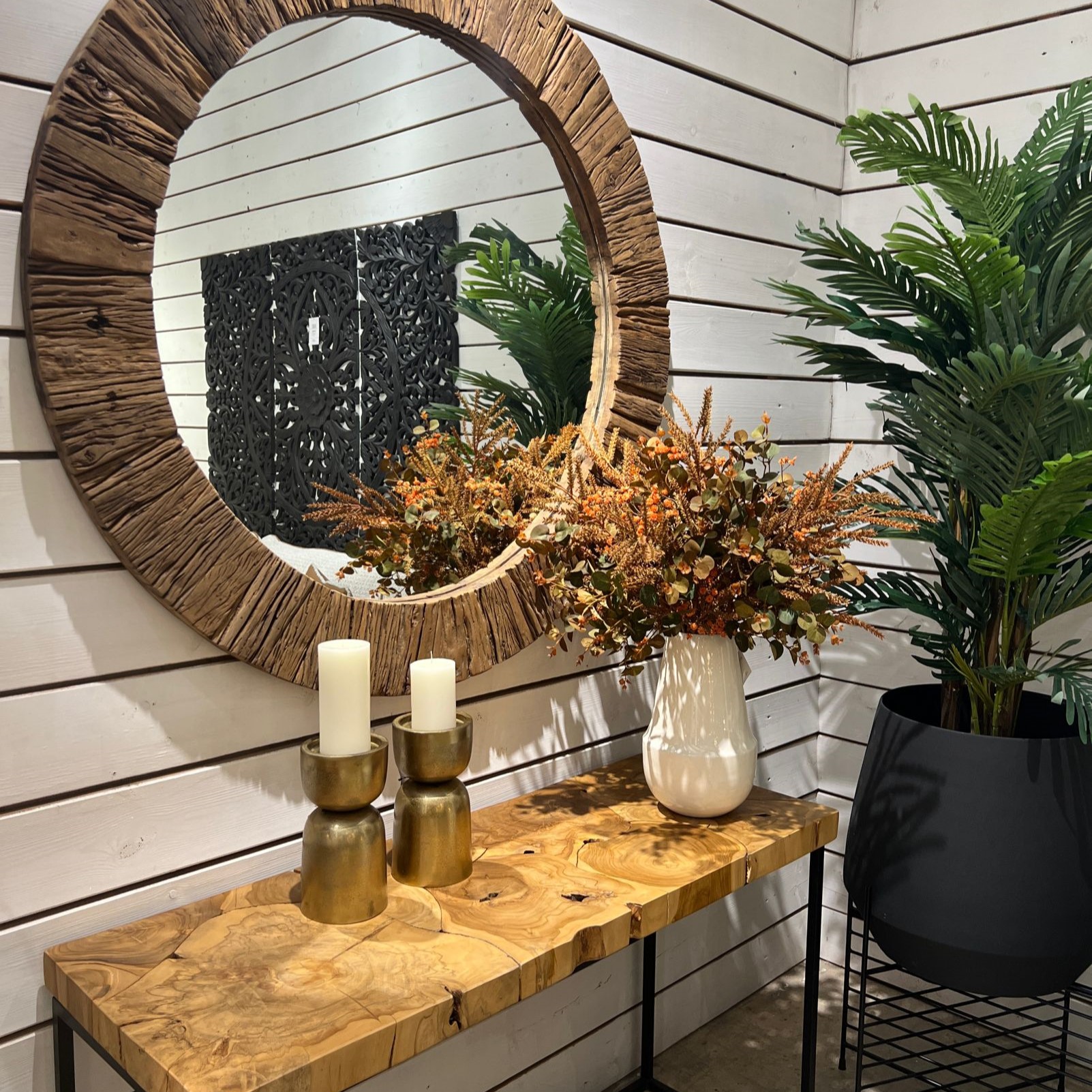 פמוט זהב רחב גדול