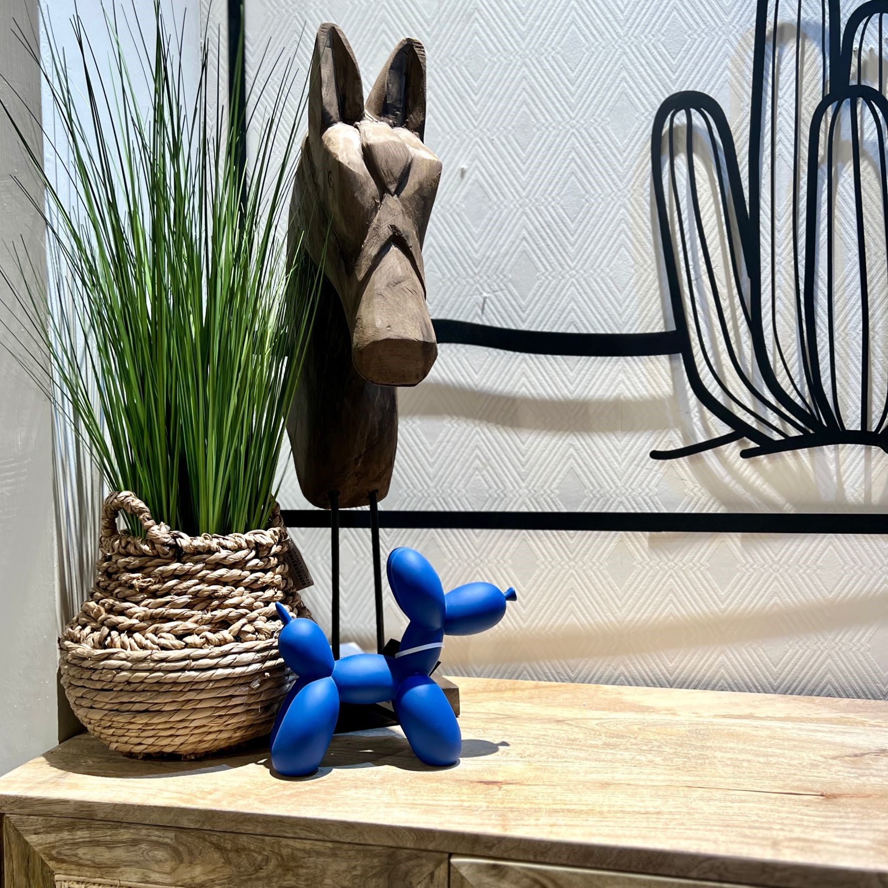 פסל כלב בלון כחול פסל כלב בלון כחול