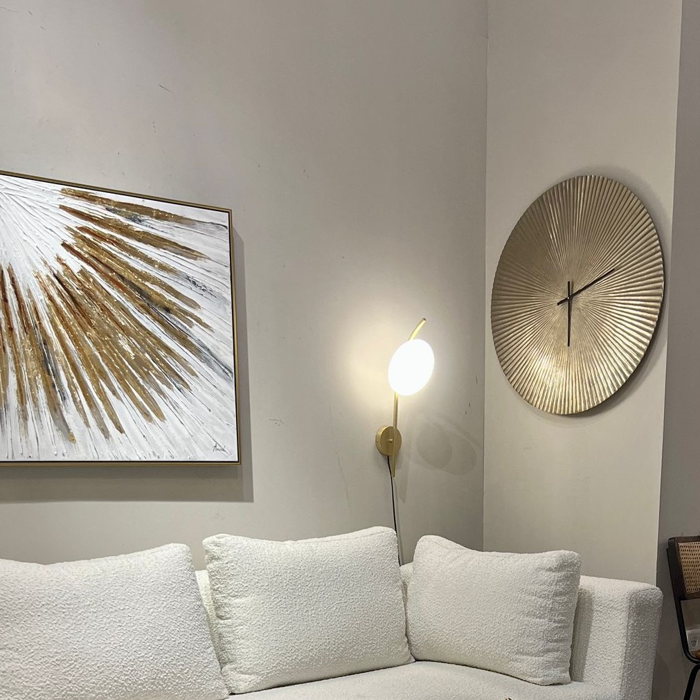 שעון קיר ריקועים מתכת זהב שעון קיר ריקועים מתכת זהב