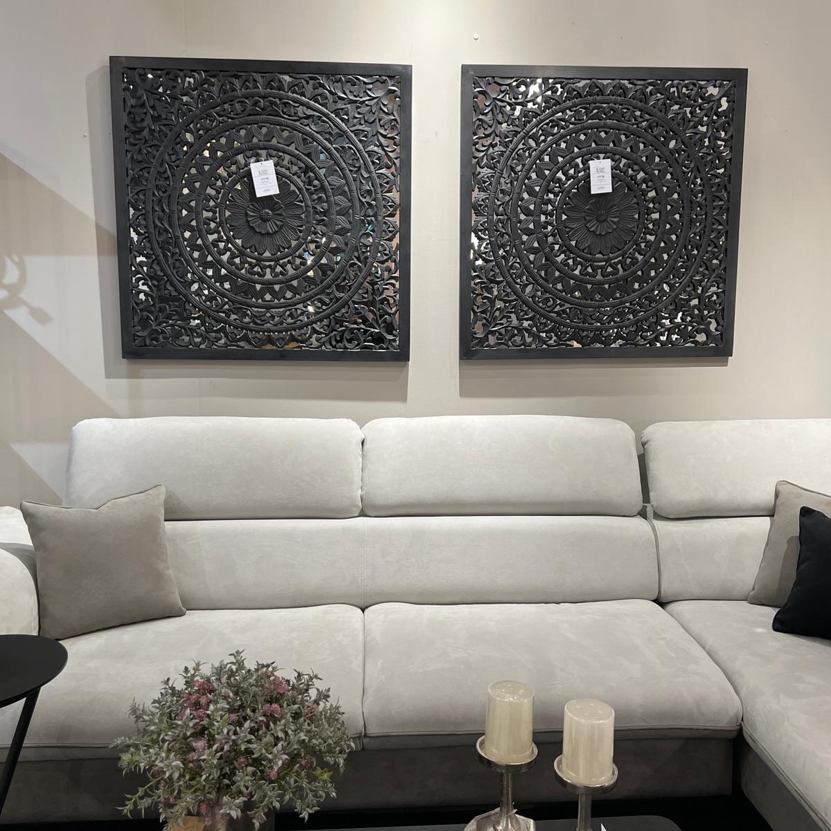 משרביה קיר עץ שחור מסגרת ישרה