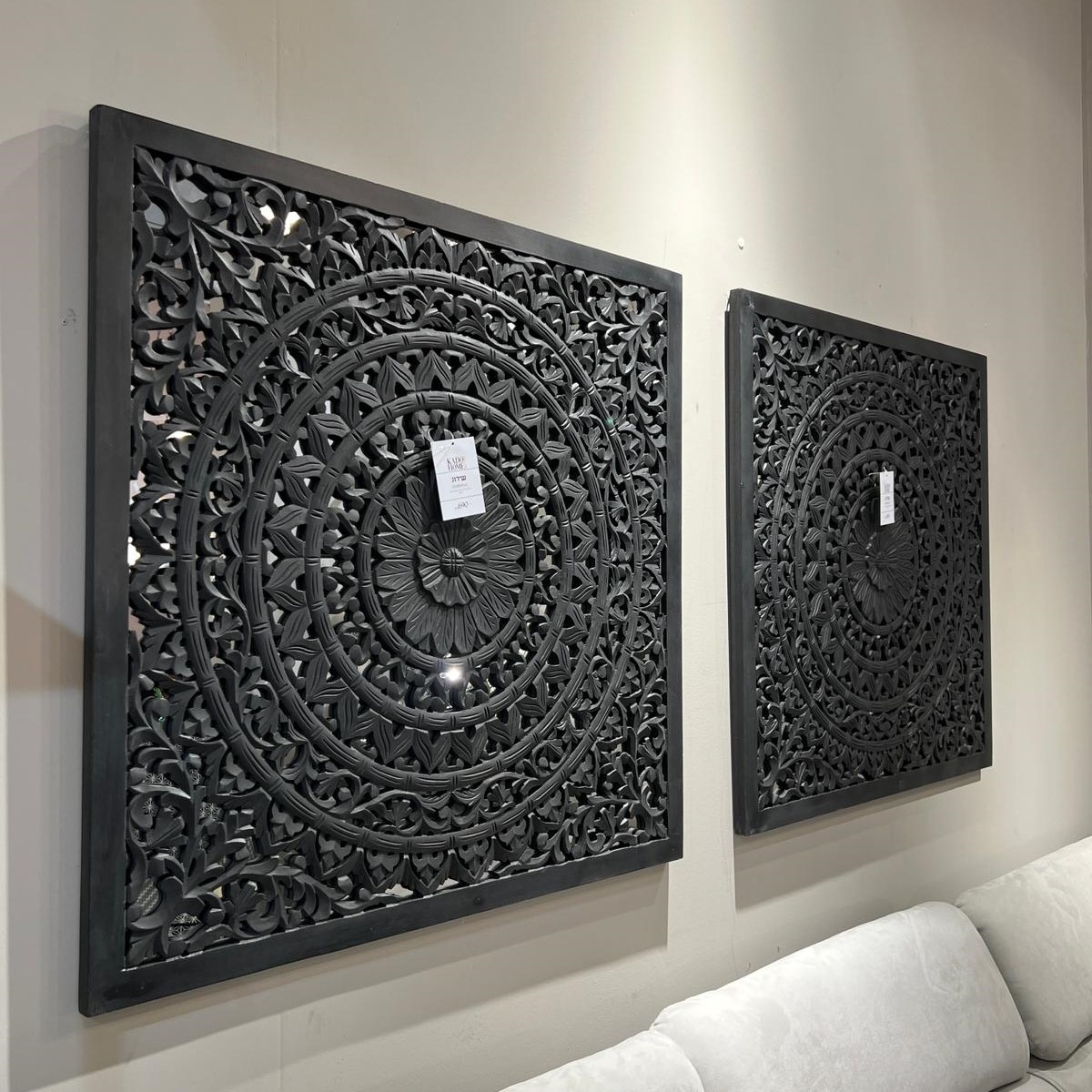 משרביה קיר עץ שחור מסגרת ישרה