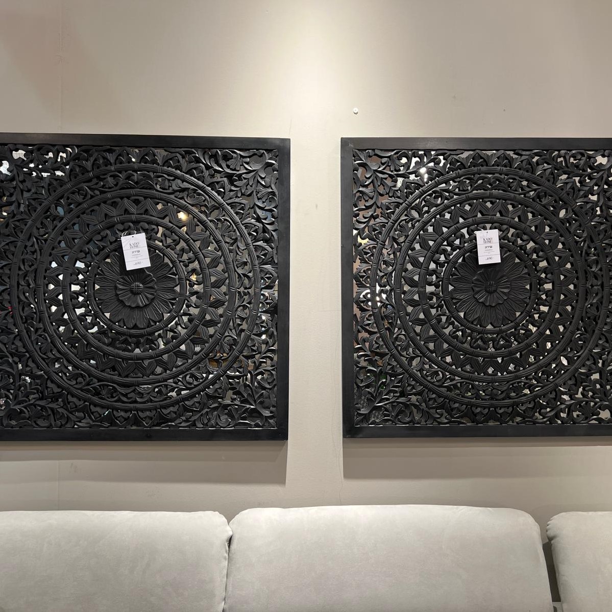 משרביה קיר עץ שחור מסגרת ישרה