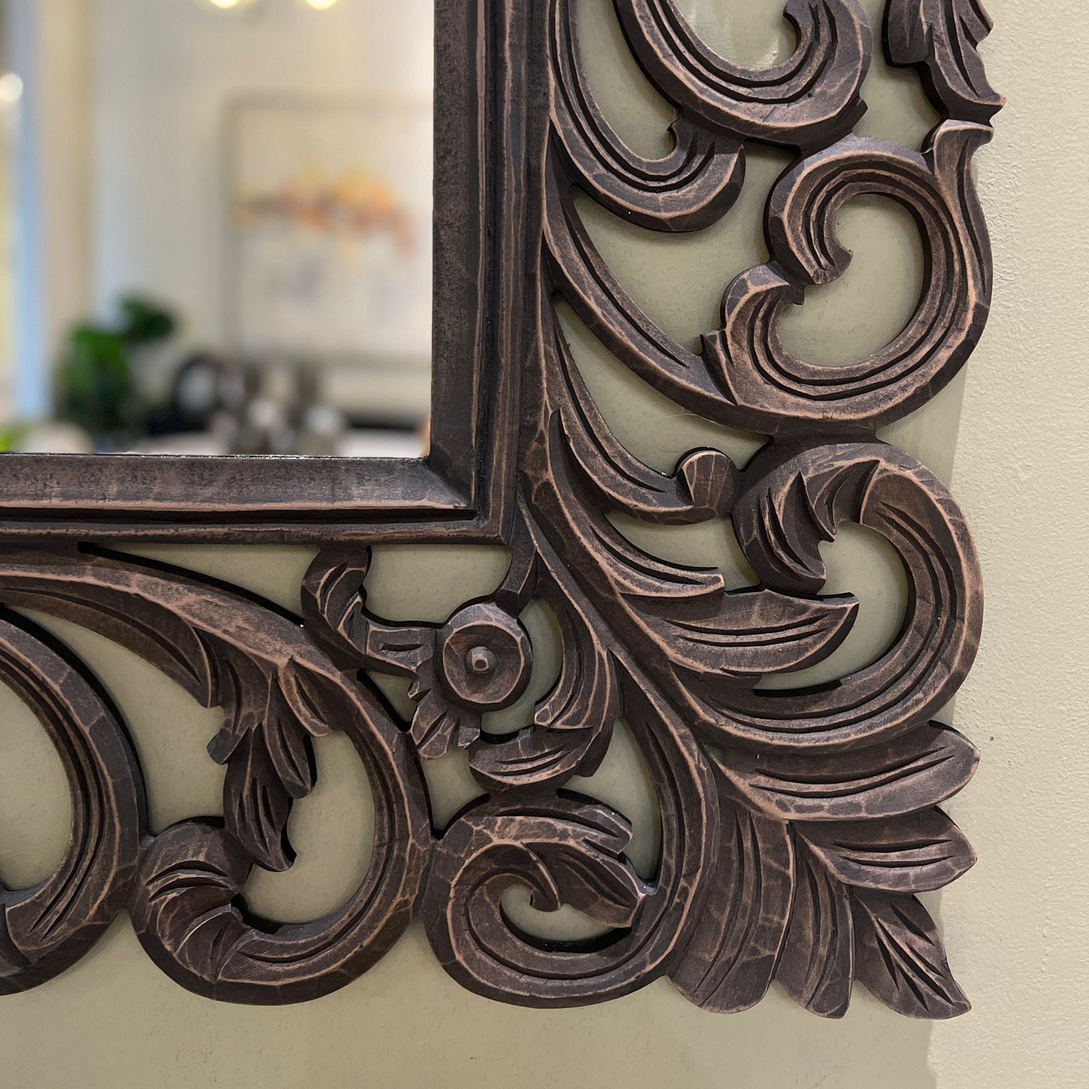 מראה מרובעת מסגרת עץ עיטורים מראה מרובעת מסגרת עץ עיטורים