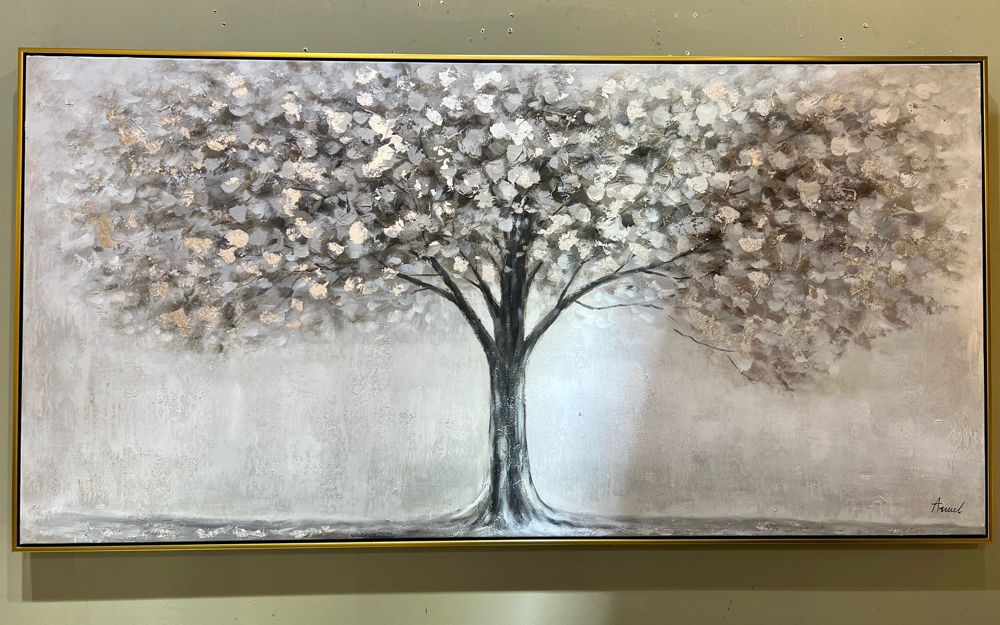 תמונה עבודת יד עץ 140/70 עם מסגרת זהב תמונה עבודת יד עץ 140/70 עם מסגרת זהב