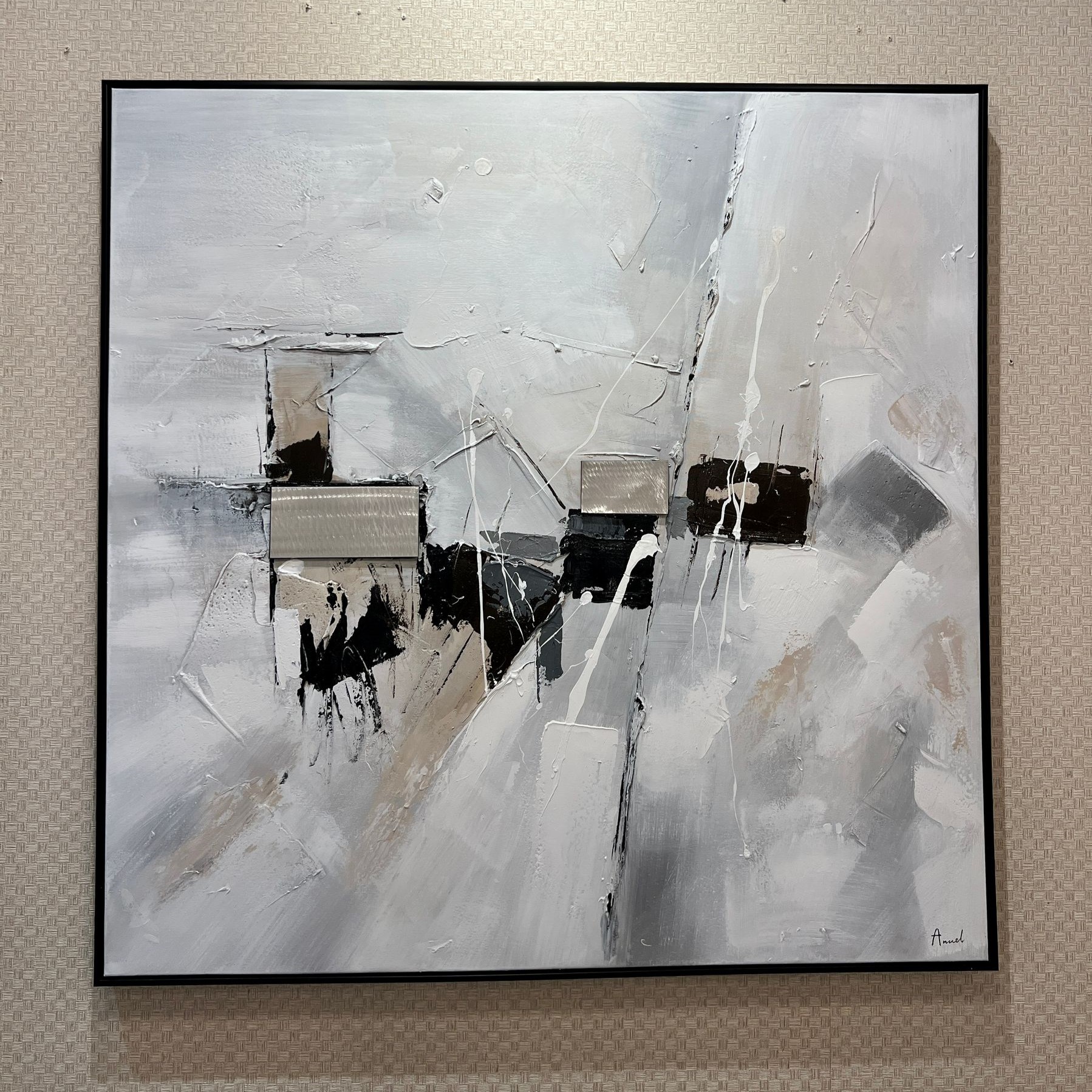 תמונת שמן בשילוב הדפסה אנאל עם מסגרת 100/100- קישוטים