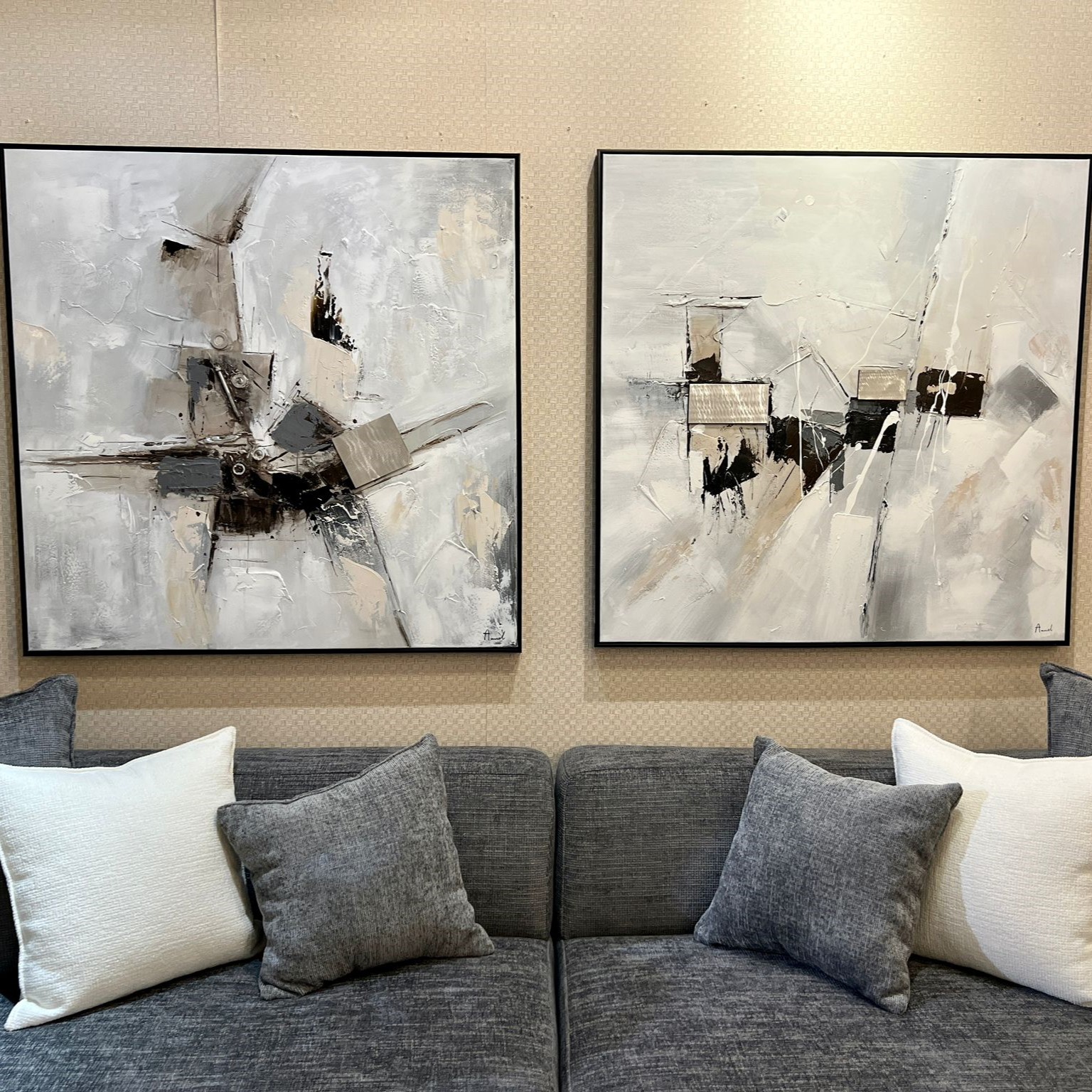 תמונת שמן בשילוב הדפסה אנאל עם מסגרת 100/100- קישוטים