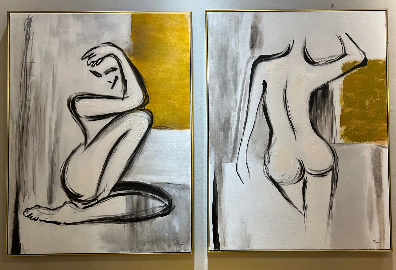 תמונת שמן אנאל גוף אישה עם מסגרת עבודת יד 90/120 תמונת שמן אנאל גוף אישה עם מסגרת עבודת יד 90/120