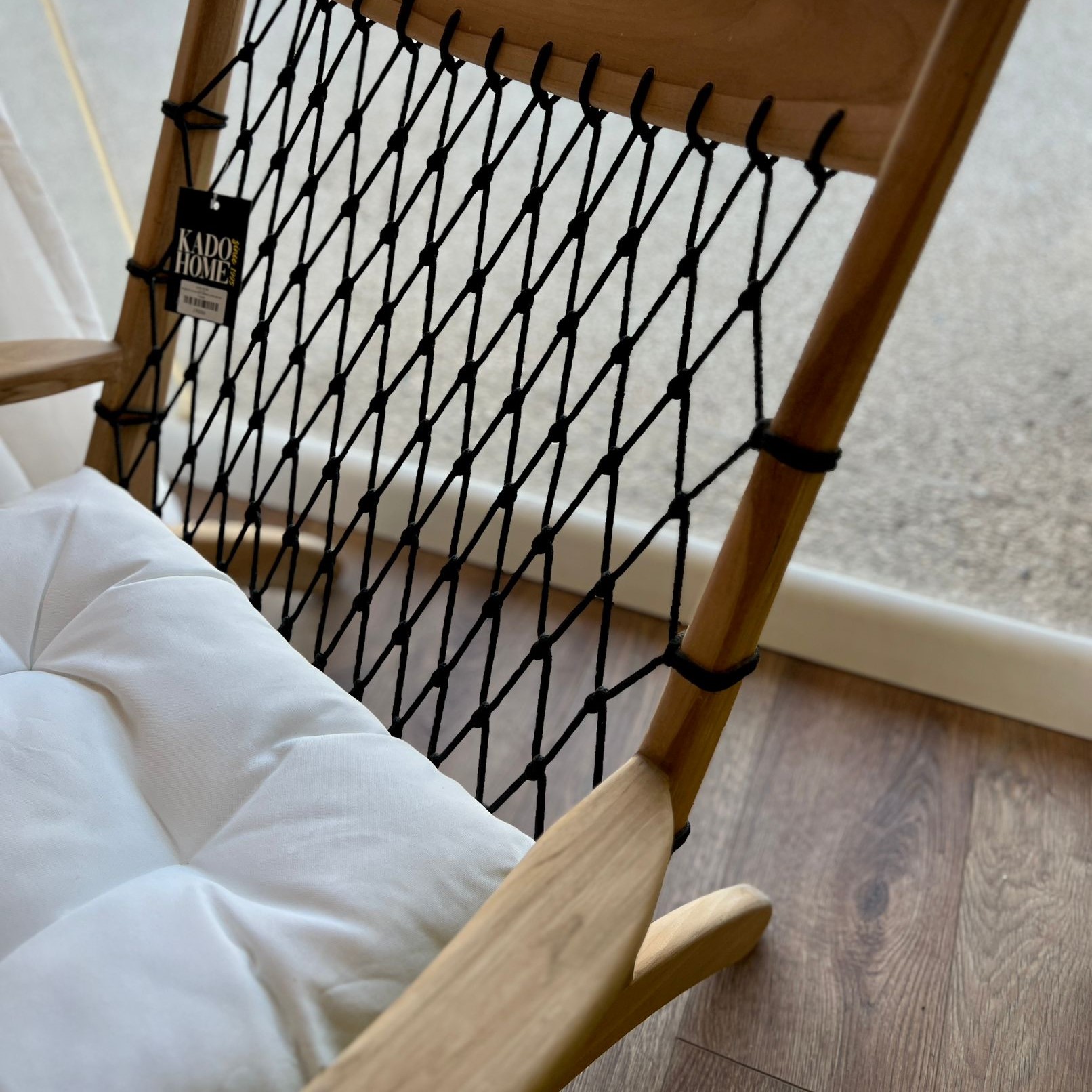 כורסא בוהו שיק טיק האטטון חבל שחורה כורסא בוהו שיק טיק האטטון חבל שחורה