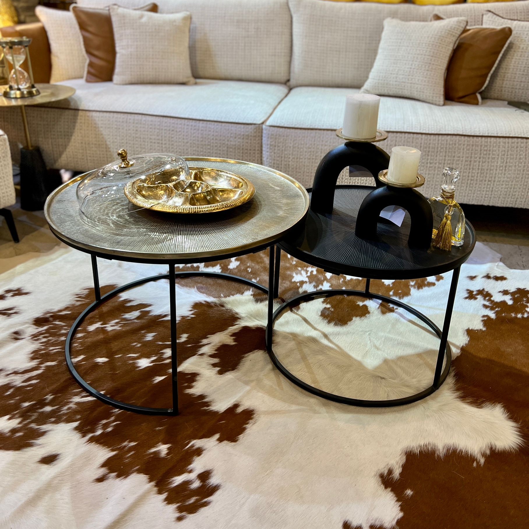 מגש עגול מחולק ל5 מתכת זהב