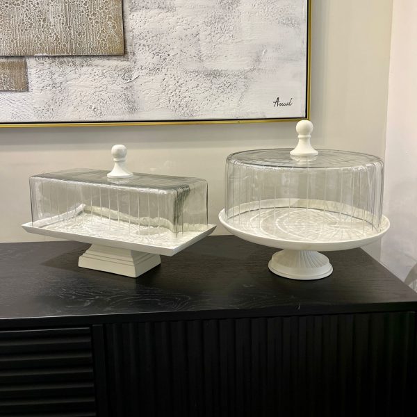 מגש עגול | מלבני זכוכית שקוף