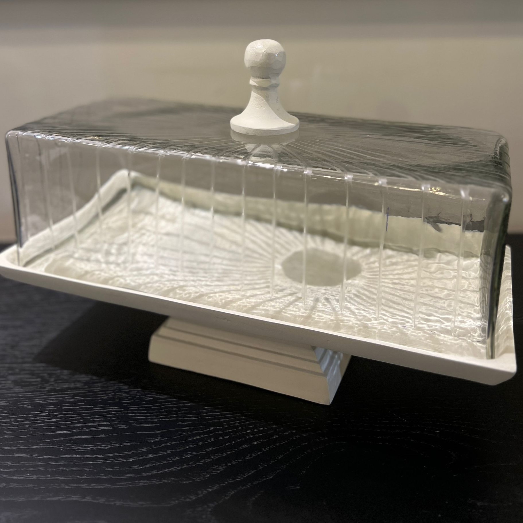 מגש עגול | מלבני זכוכית שקוף מגש עגול | מלבני זכוכית שקוף