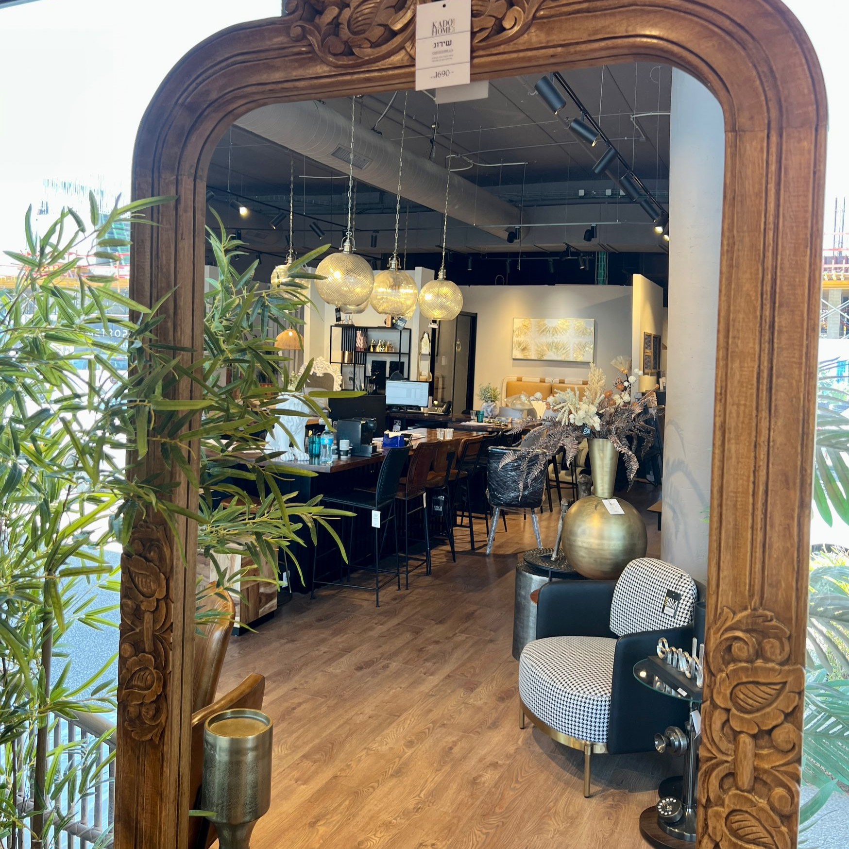 מראה מלבנית פינות מעוגלות מדליונים וינטג' עץ מראה מלבנית פינות מעוגלות מדליונים וינטג' עץ