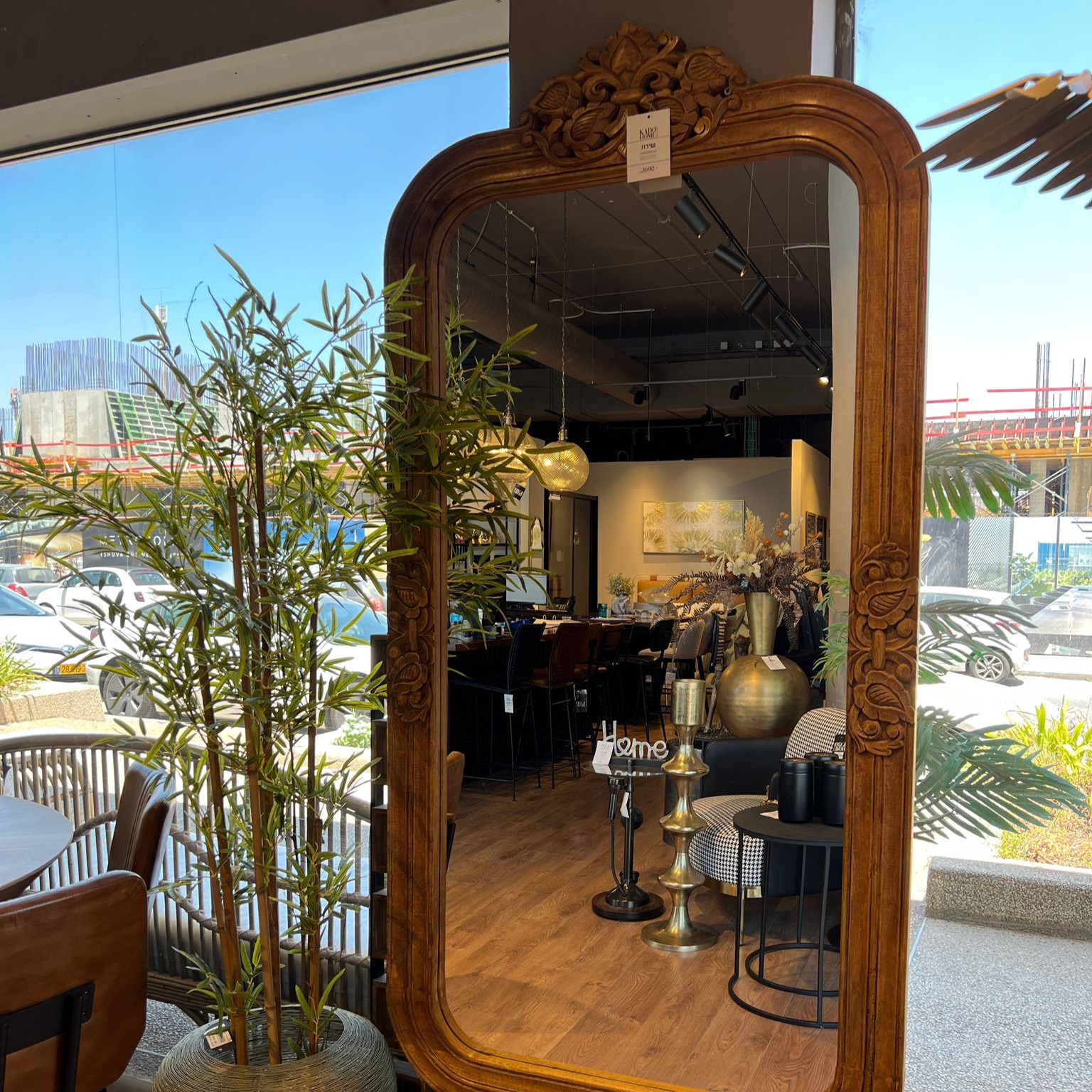 מראה מלבנית פינות מעוגלות מדליונים וינטג' עץ מראה מלבנית פינות מעוגלות מדליונים וינטג' עץ