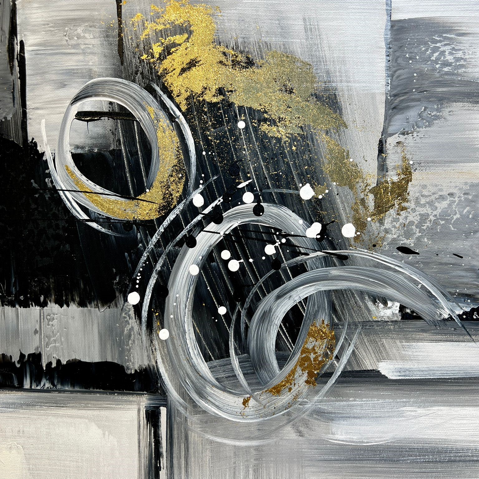 תמונה אנאל עבודת יד עיגול מרכזי זהב ומסגרת 70/140