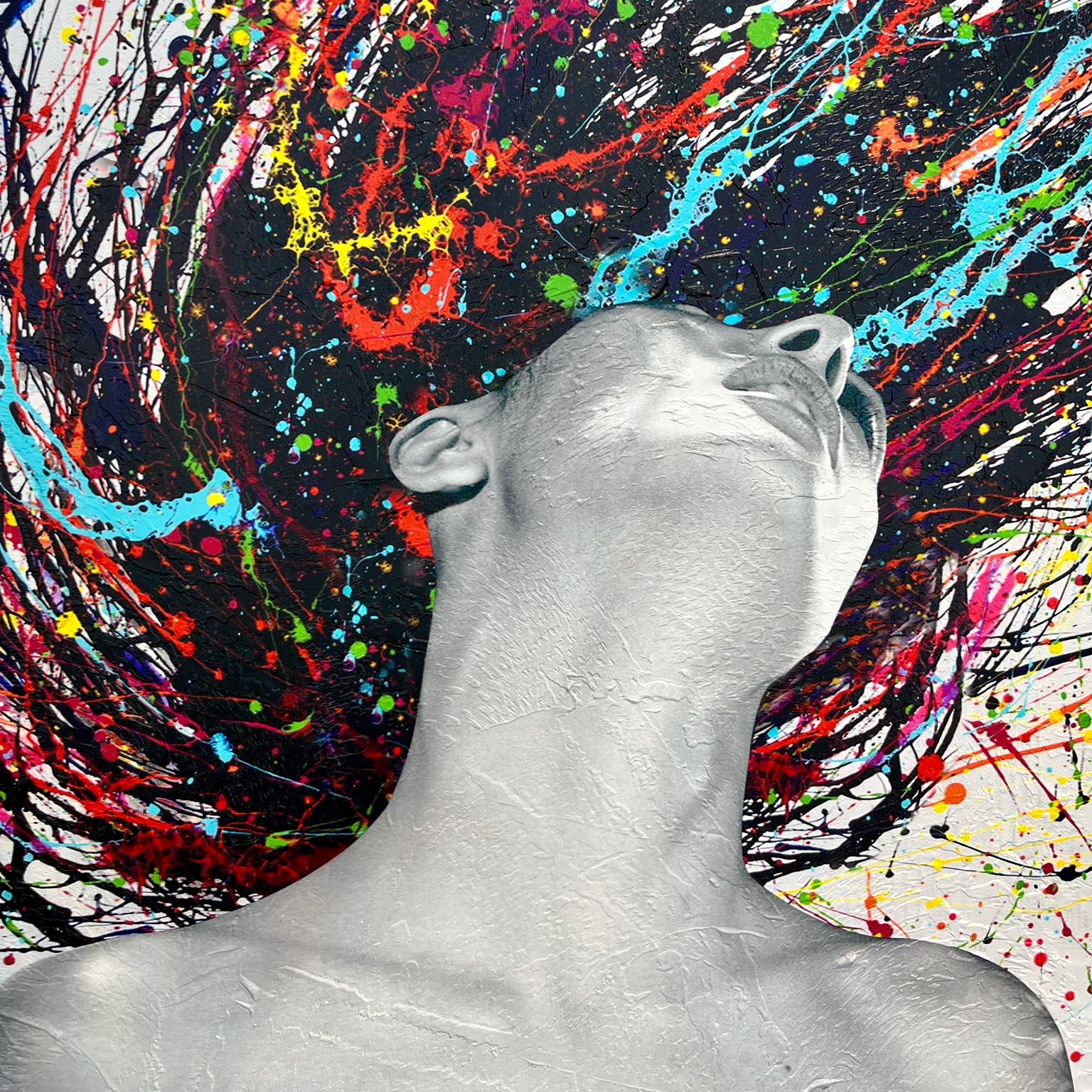 תמונת שמן אנאל אישה צבעונית בשילוב הדפסה עם מסגרת 100/100 תמונת שמן אנאל אישה צבעונית בשילוב הדפסה עם מסגרת 100/100